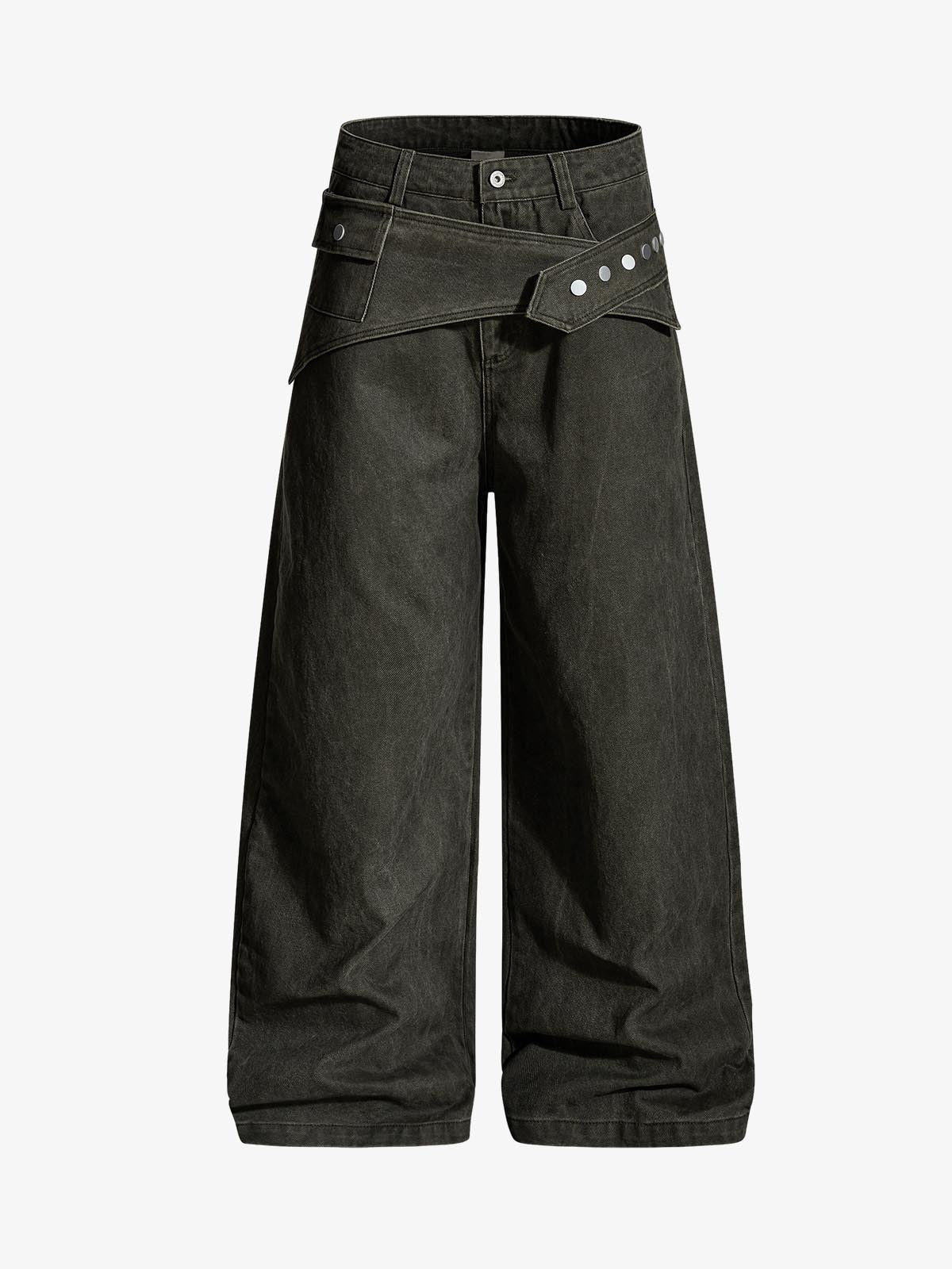 Street Detachable Belt Baggy Pants