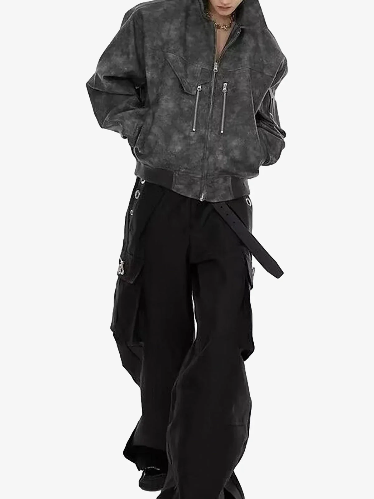 Vintage Motorcycle Suede Street Rap Jacket - 2232