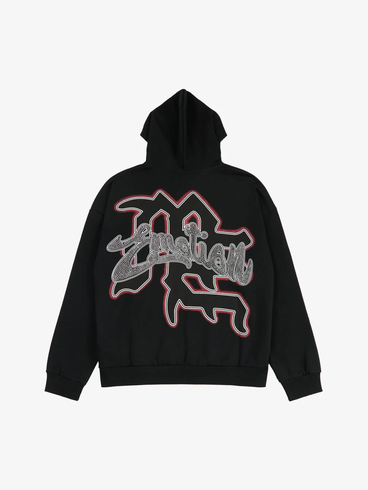 Retro Hip-Hop Cupid Rhinestone Zip Up Hoodie