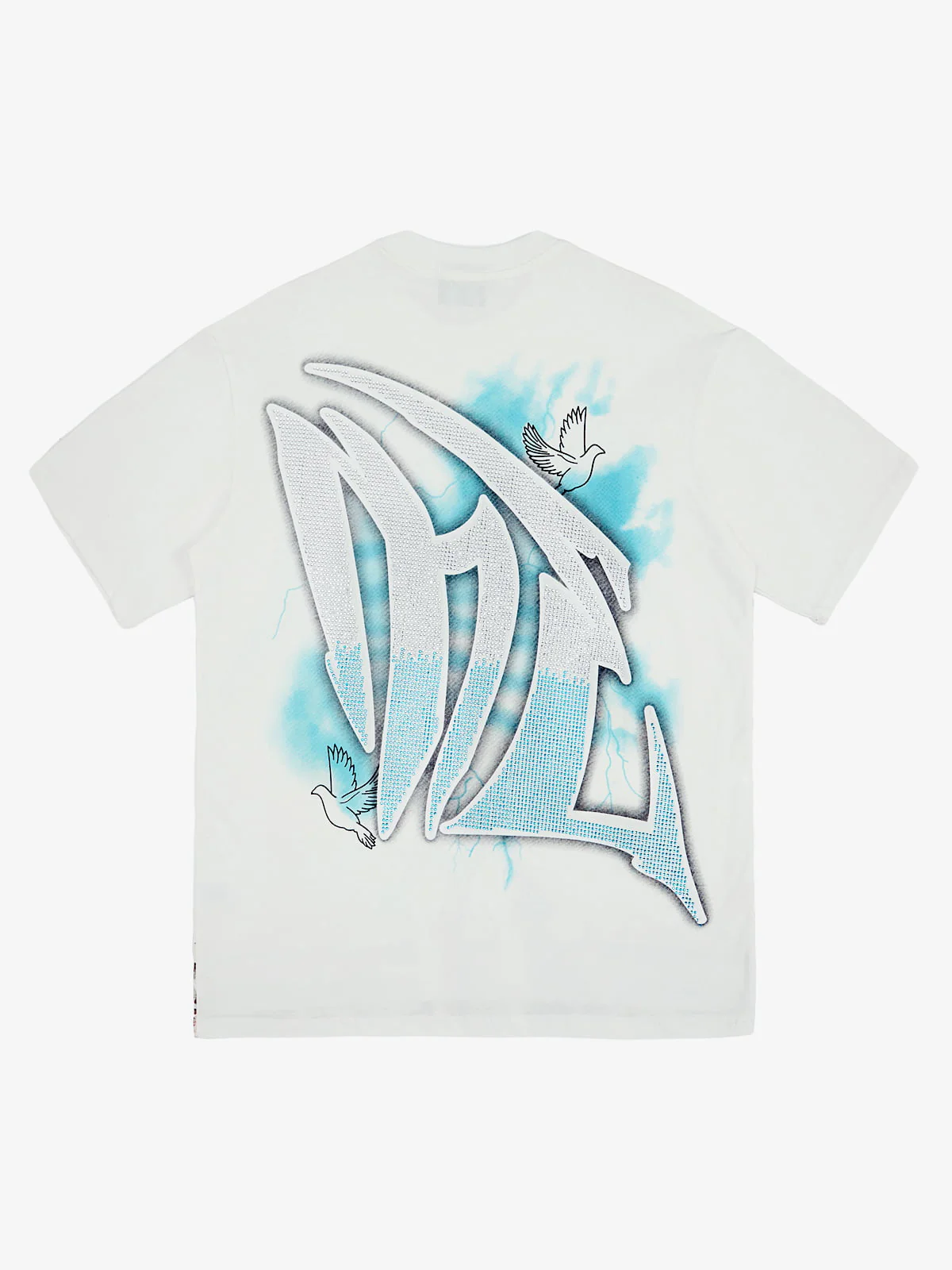 Retro Street Peace Dove Angel Rhinestone T-Shirt