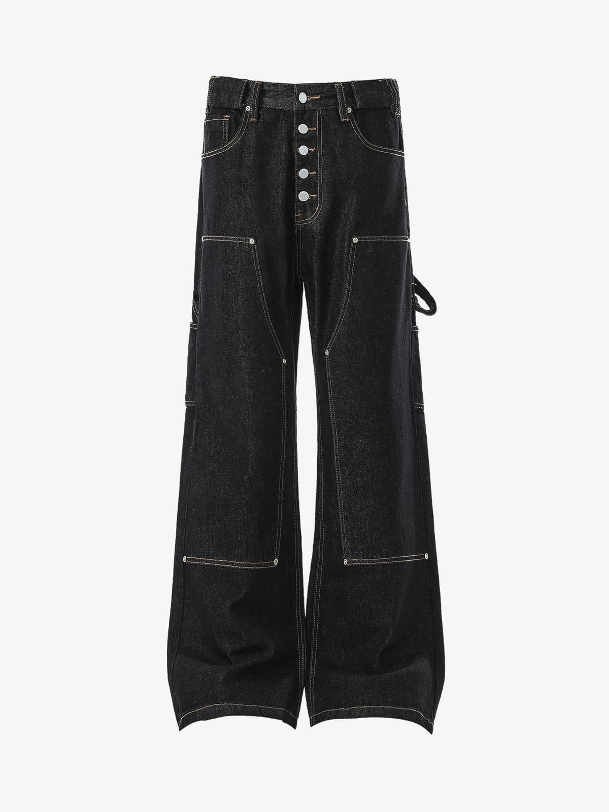 Vintage Button Fly Stitch Detail Baggy Jeans