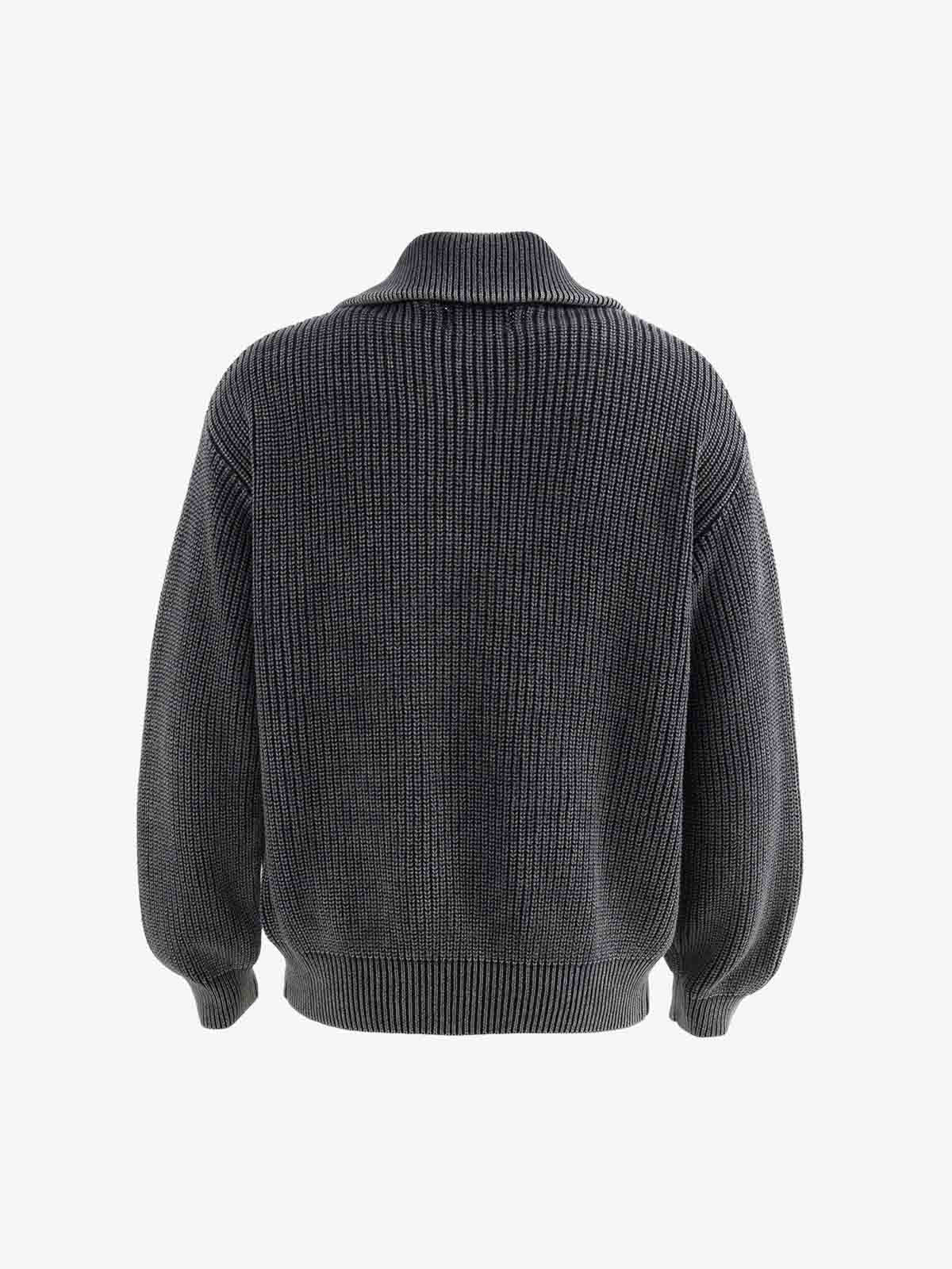 Vintage Chunky Zip Up Knit Jacket