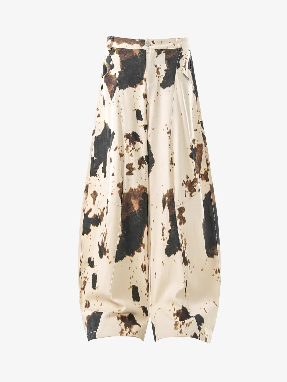 Retro Ink Splash Tie-Dye Barrel Jeans