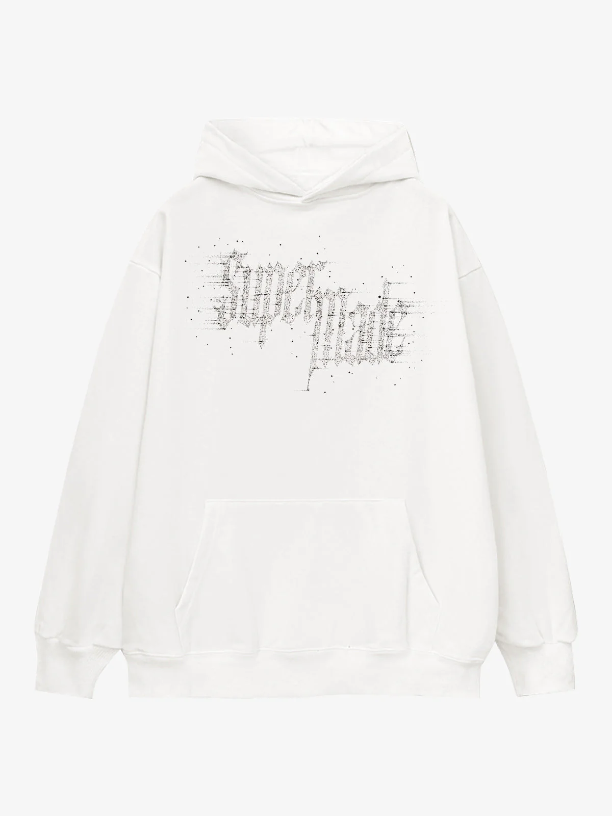Rhinestone Distressed Letter Graphic Hoodie