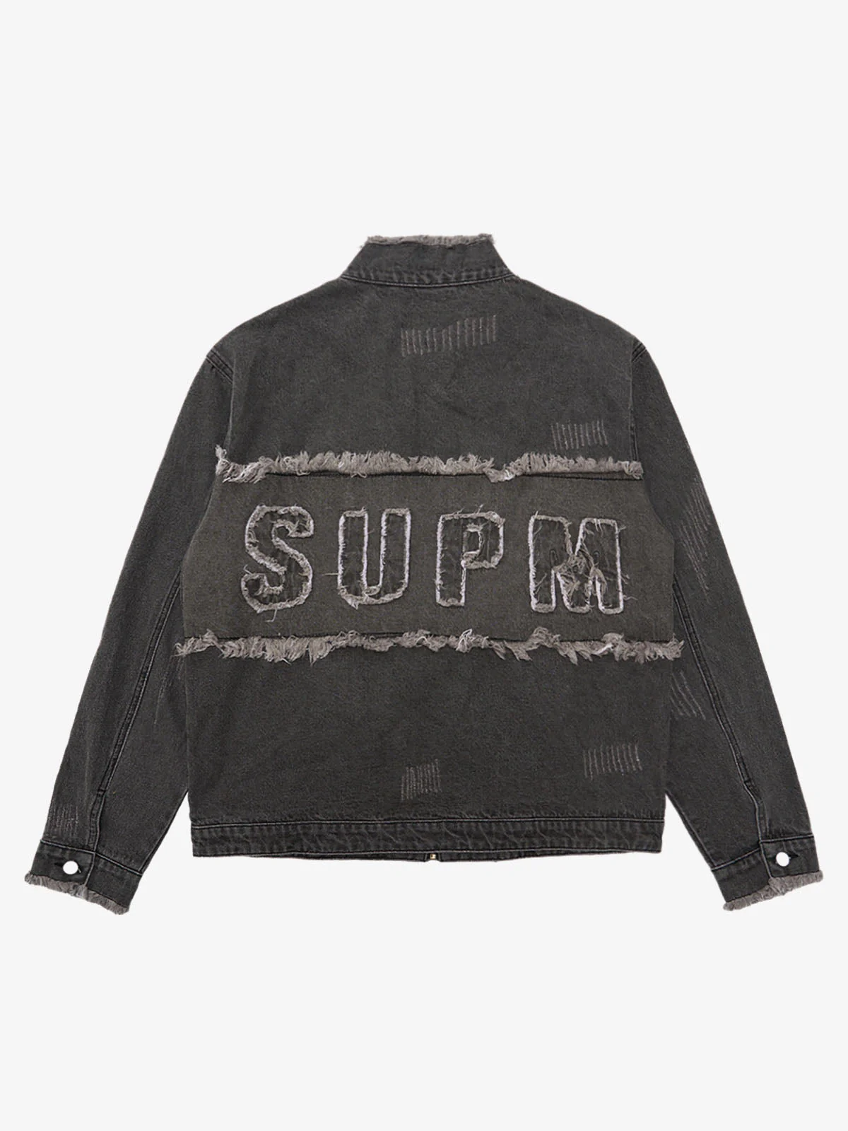 Original Appliqué Deconstructed Patchwork Raw-edge Denim Jacket
