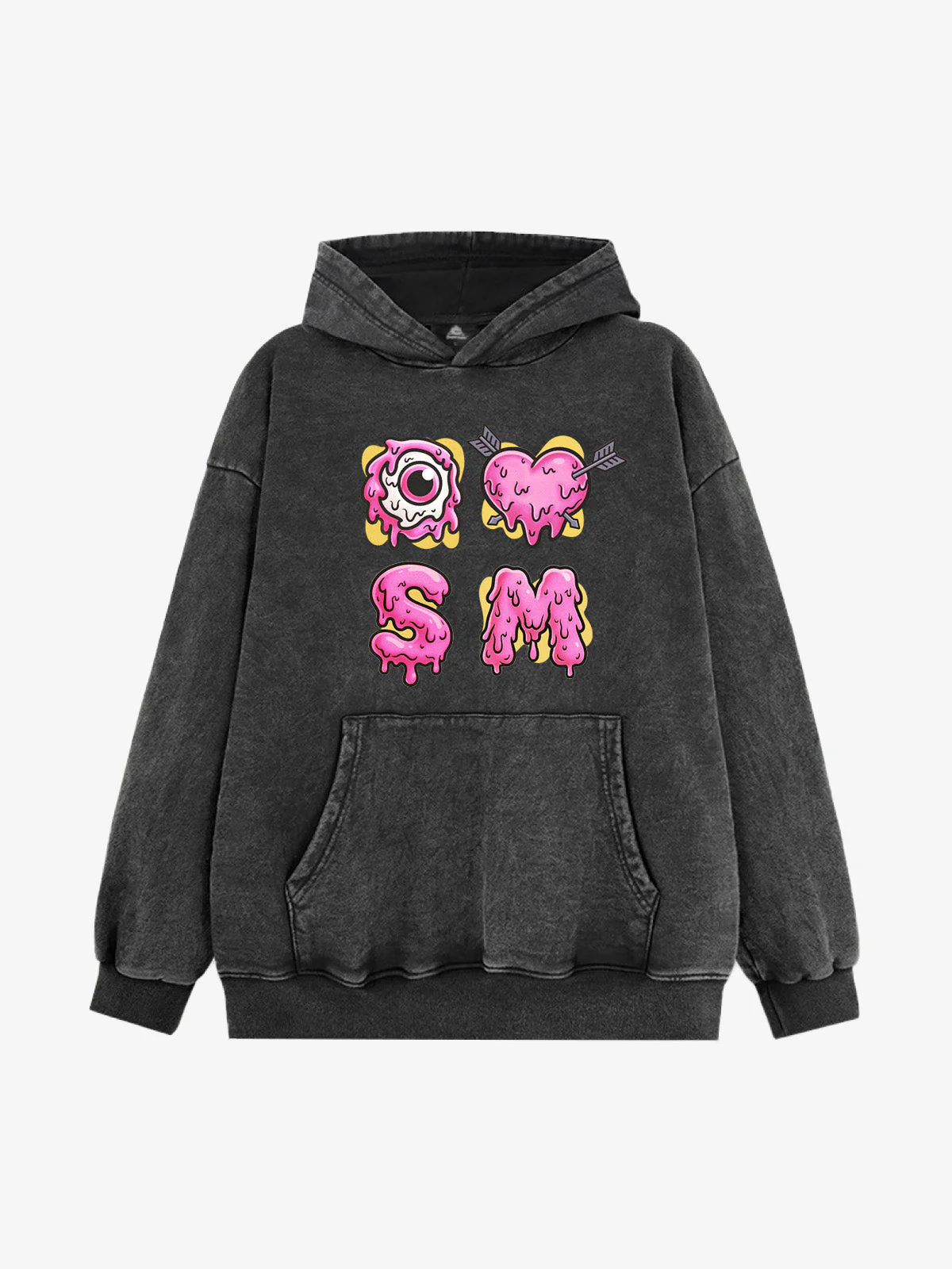 Street Dripping Letter Eyeball Graffiti Hoodie