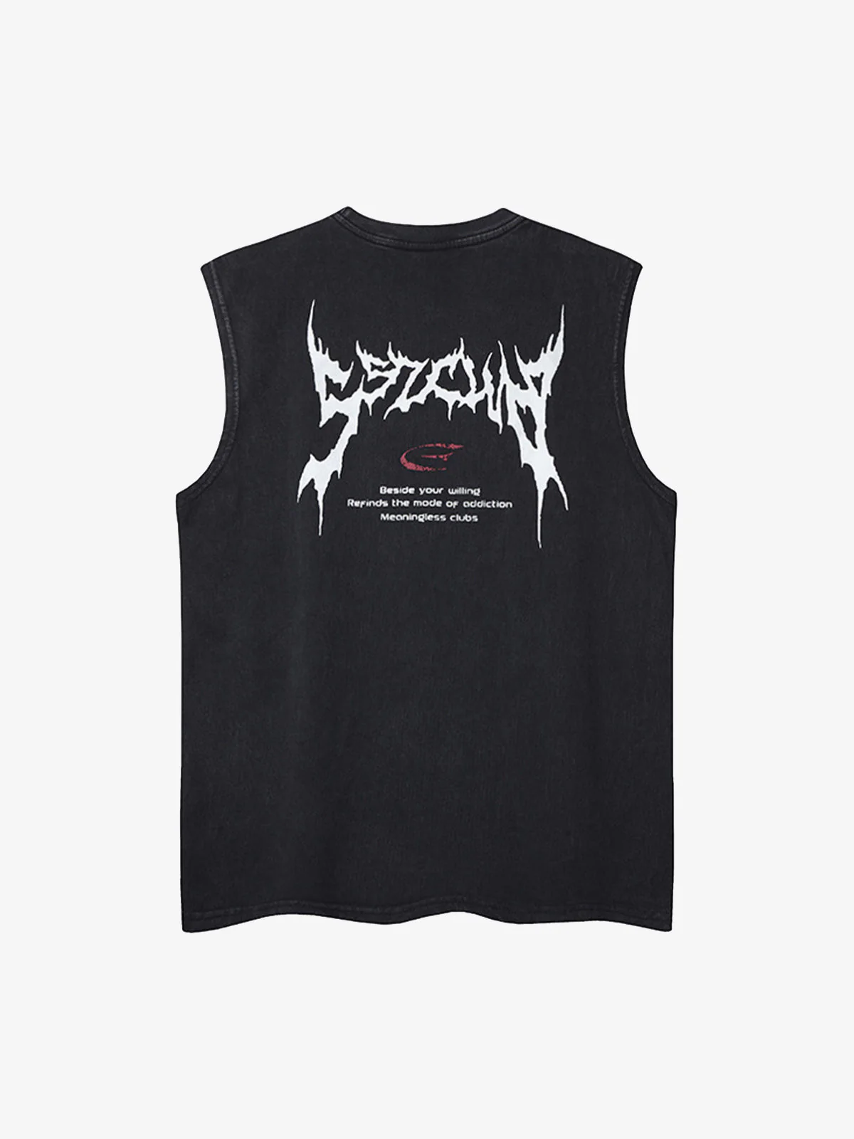 Retro Washed Letter Print Vest