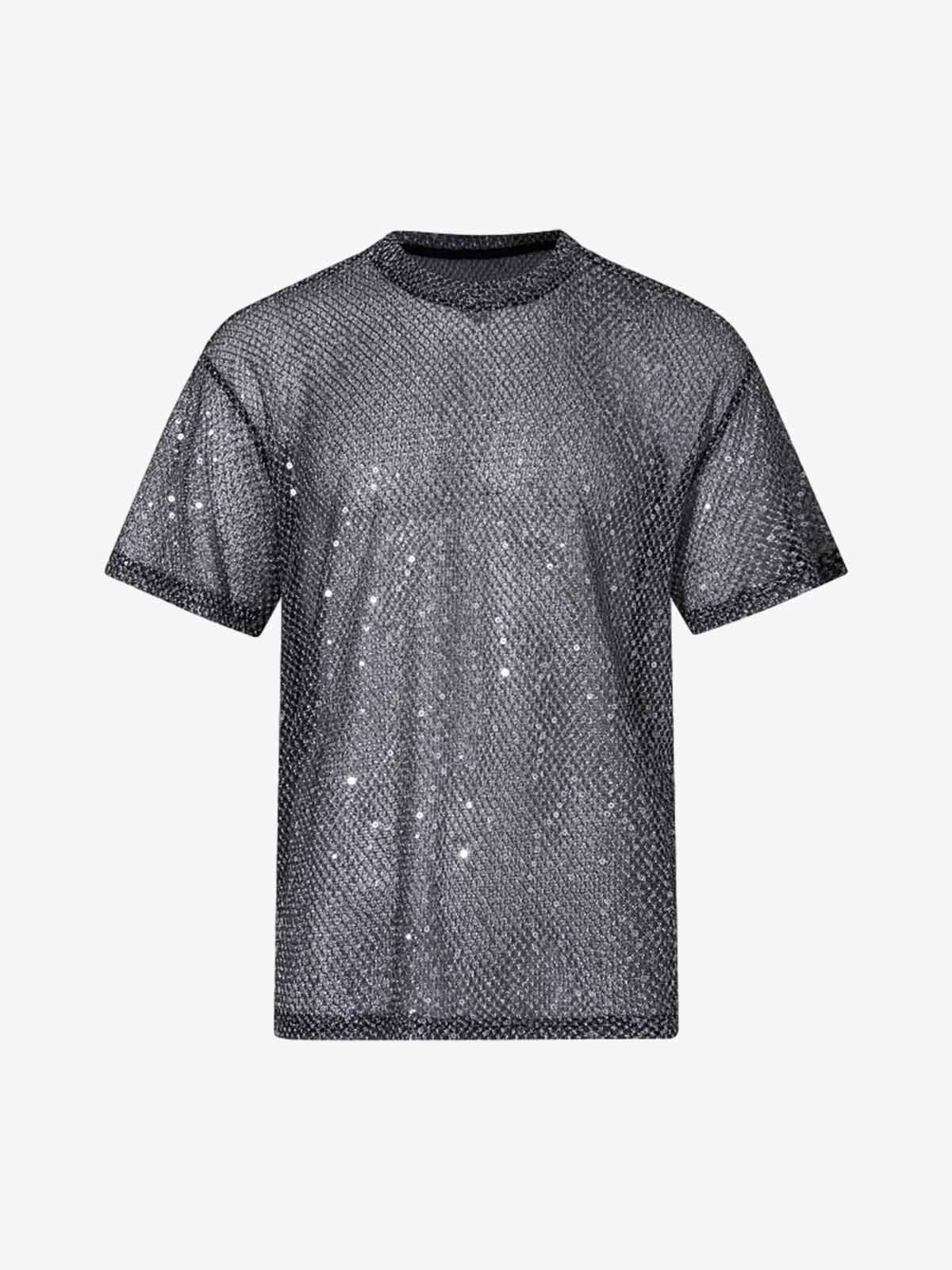 Glitter Niche See-Through Mesh T-Shirt