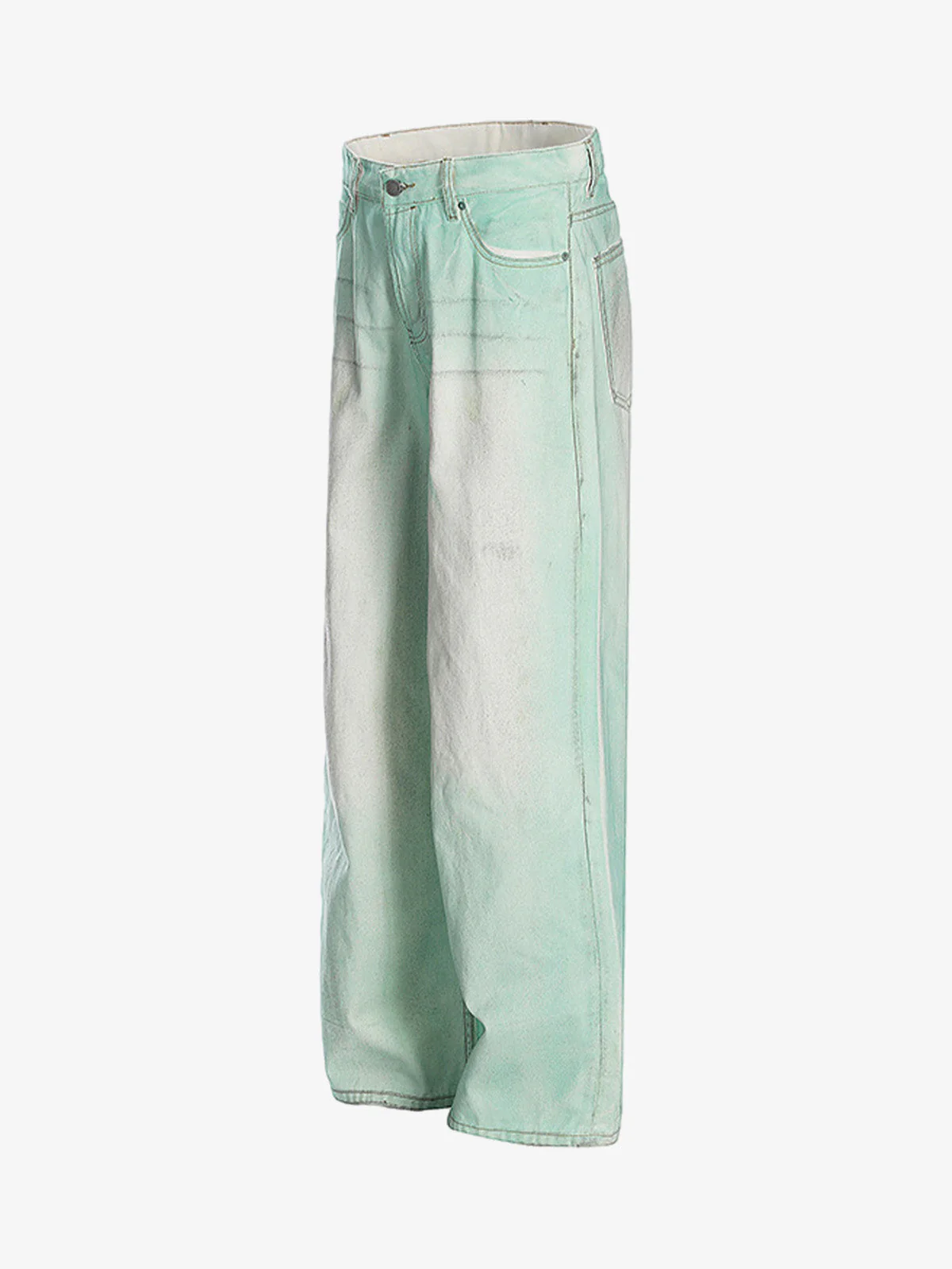 Distressed Handmade Luminous Mud-Dyed Paint Jeans