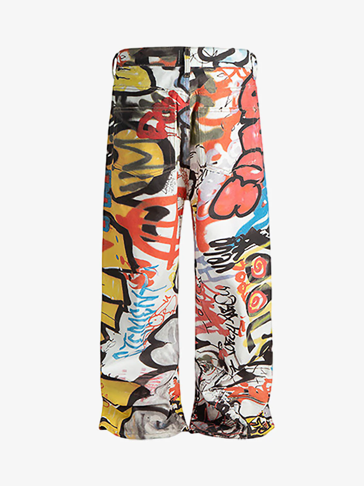 High Street Digital Print Graffiti Wide-Leg Jeans