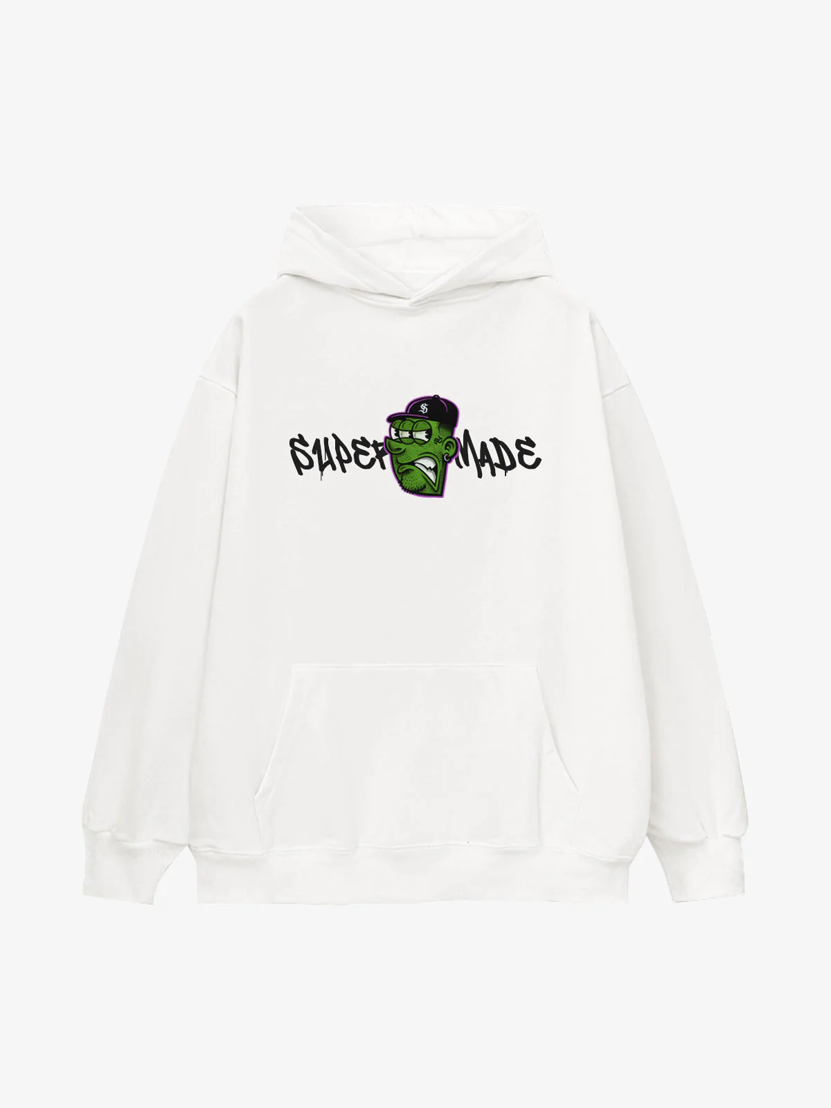 Original Fun Face Print Graphic Hoodie