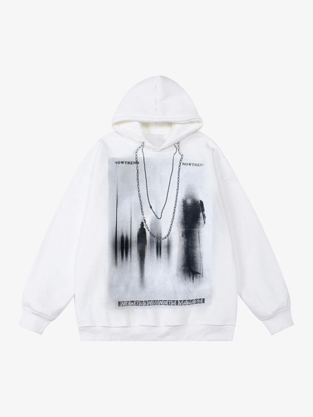 Blur Graphic Chain Hooded Sweatshirt