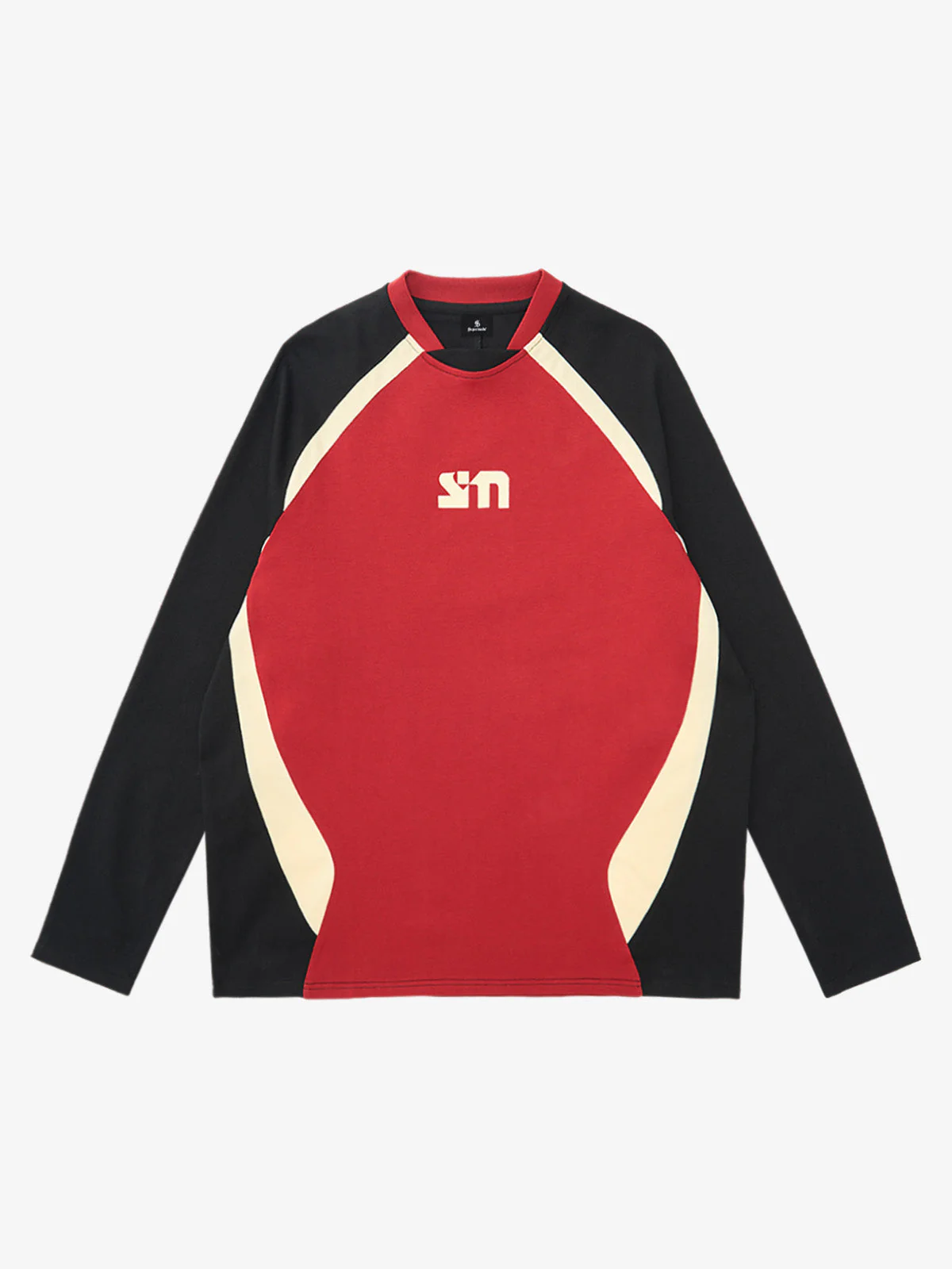 Original Retro Contrast Color Long-Sleeved T-Shirt