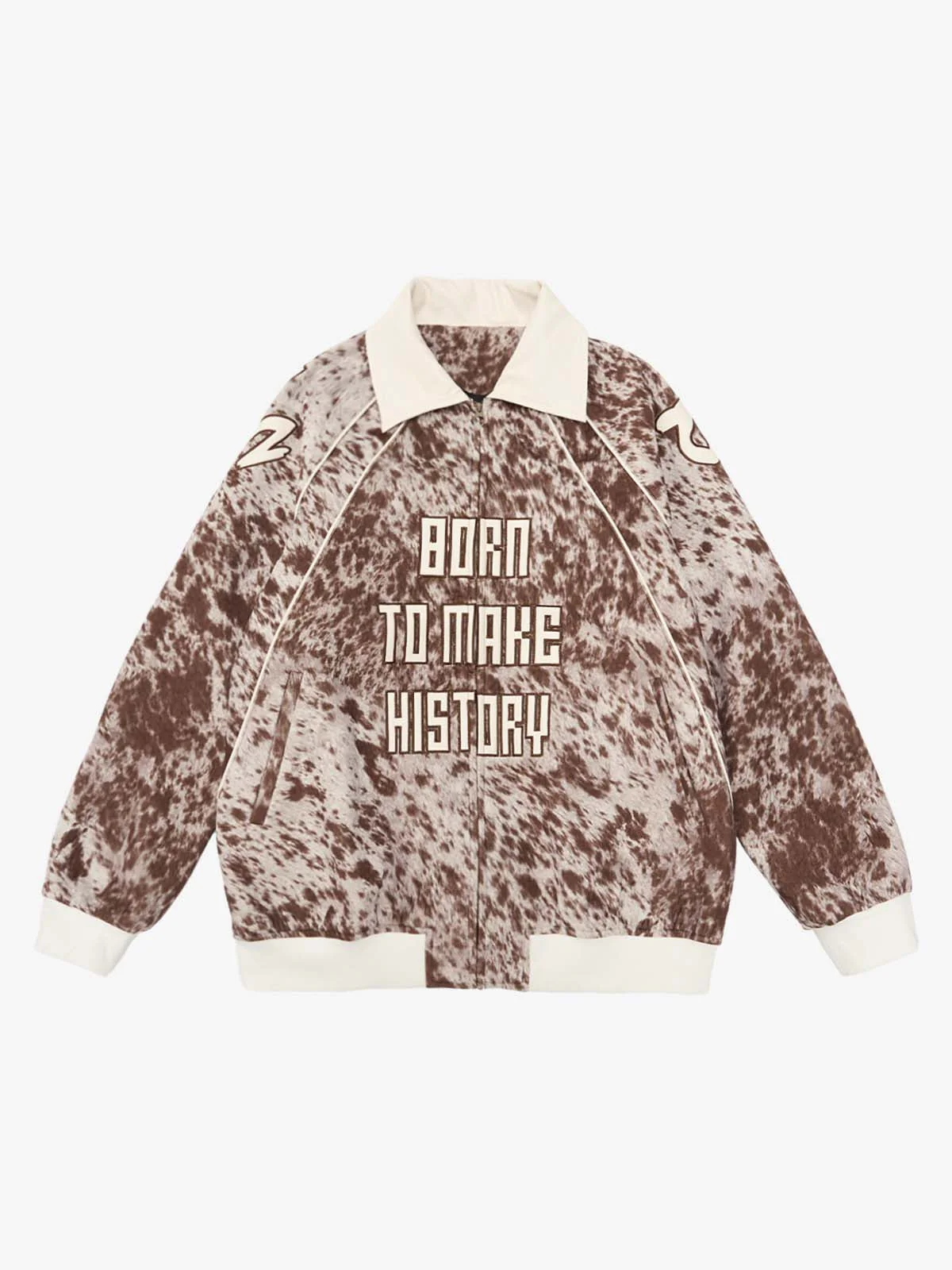 Retro Statement Snow Leopard Fleece Jacket