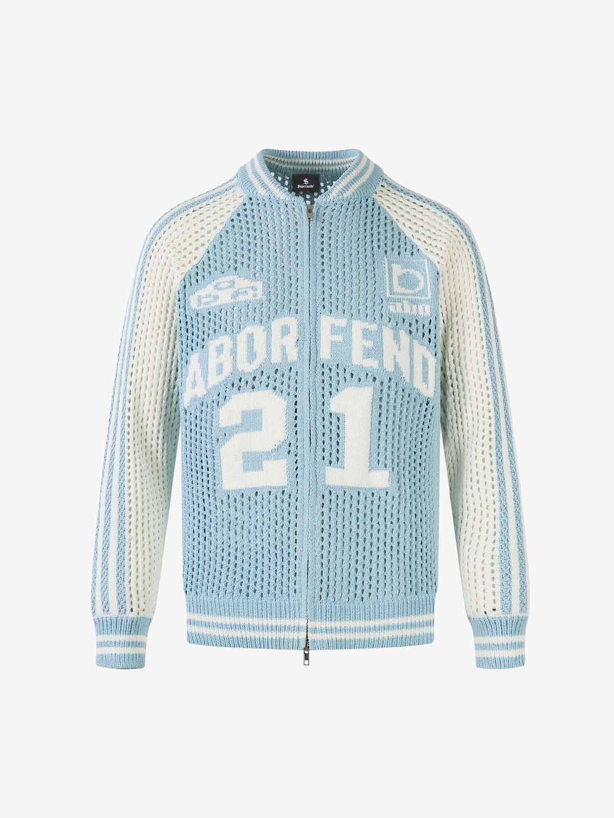 Hollow Knit Sports Zipper Racing Jacket