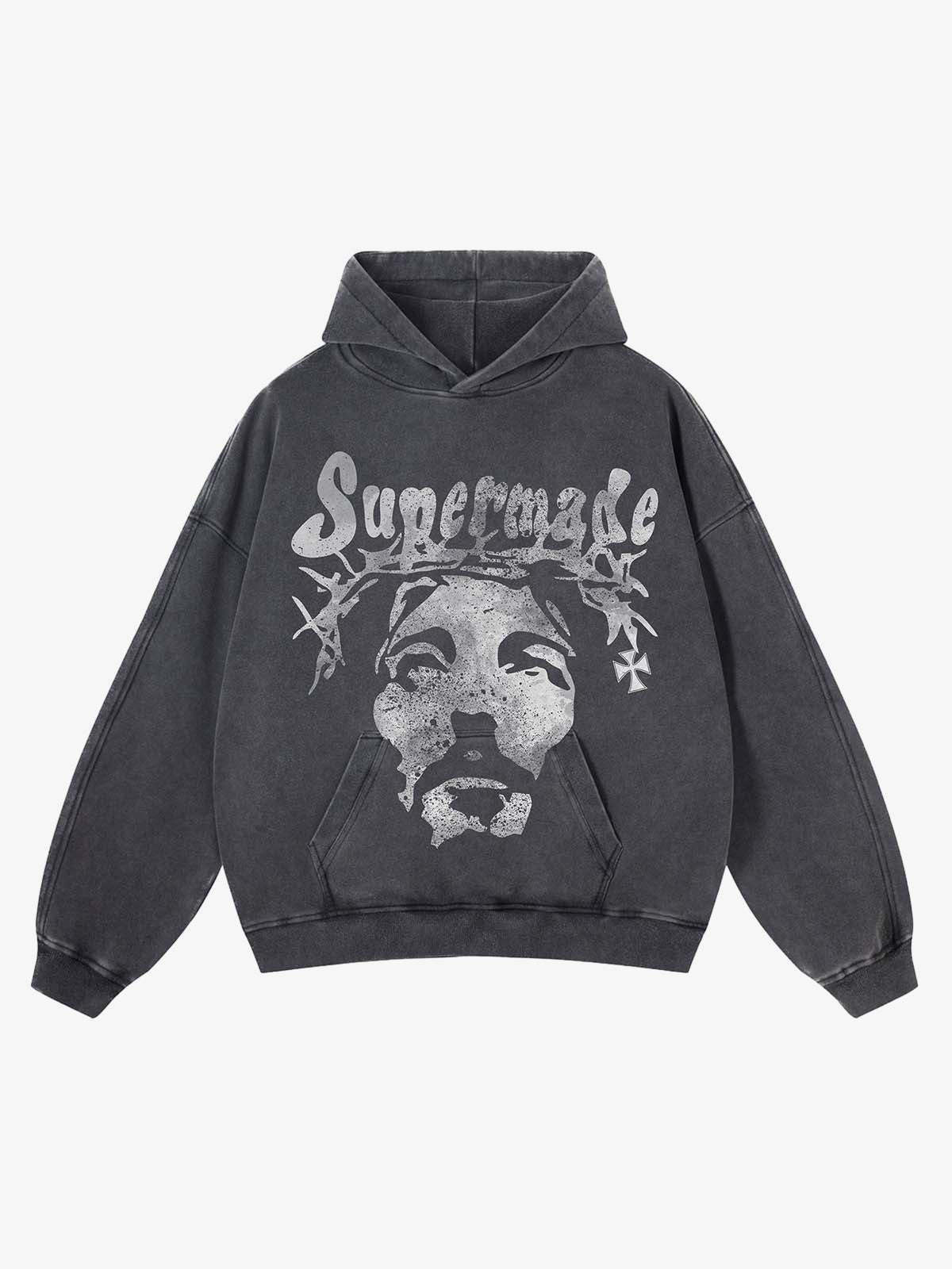Heavy Washed Jesus Graphic Hoodie - 1973