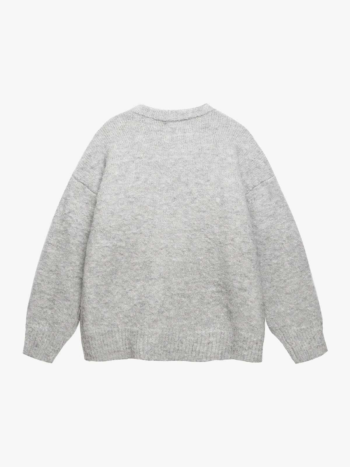 Vintage Christmas Dog Embroidery Knit Sweater