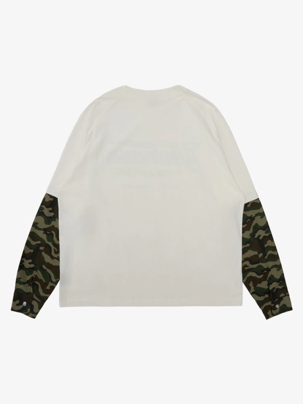 Fake Two-Piece Camouflage Patchwork Long Sleeve T-Shirt