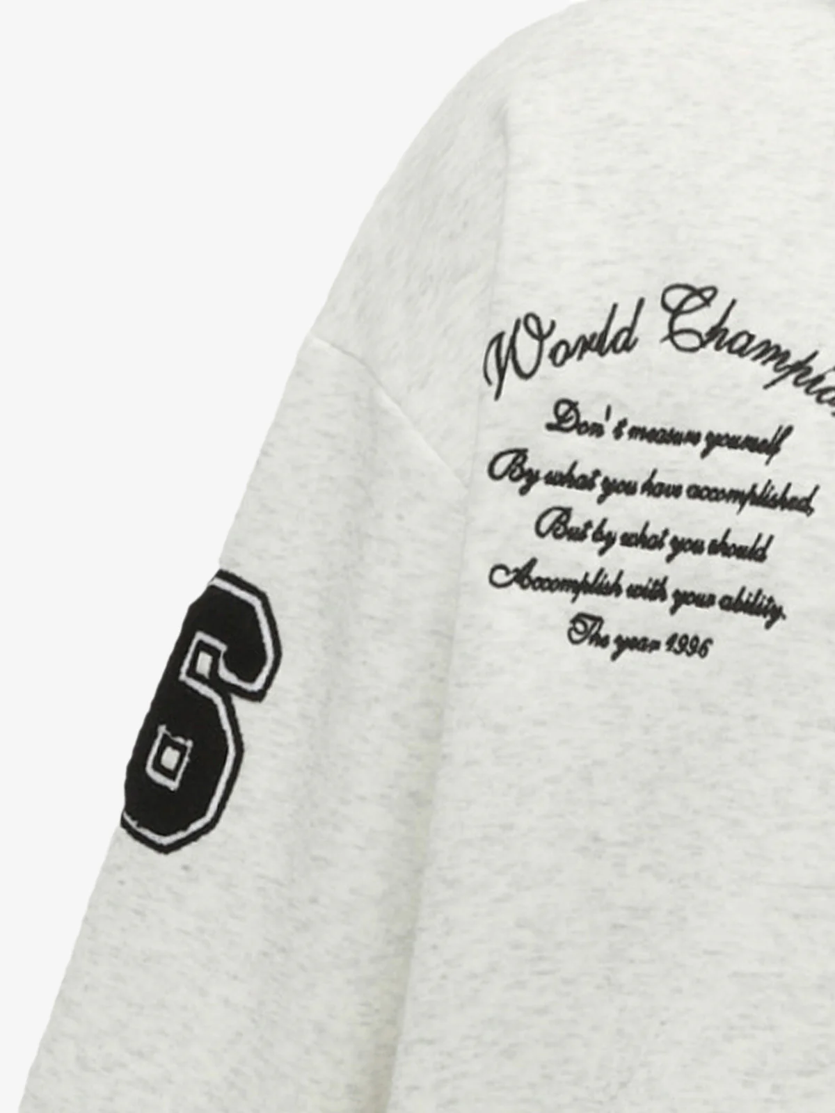 Street Letter Patch Embroidered Heather Hoodie