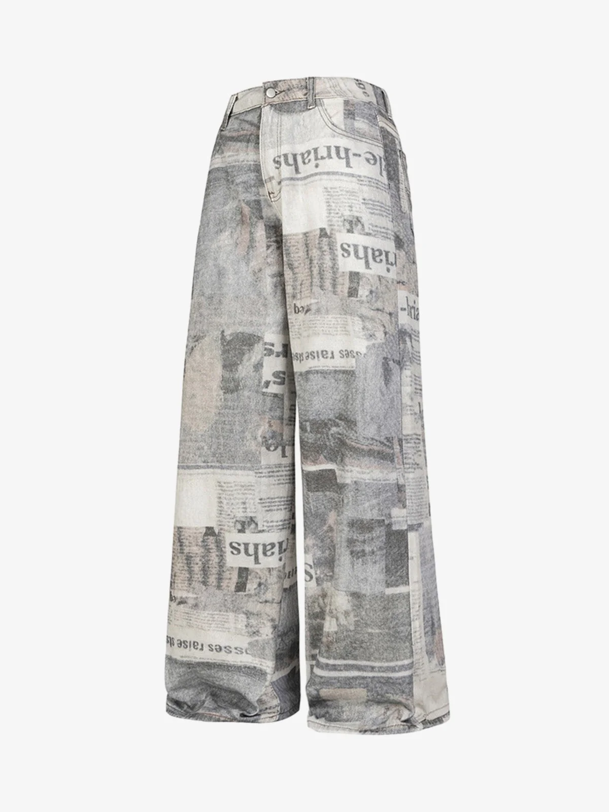 Graffiti Newspaper Baggy Jeans - 2404