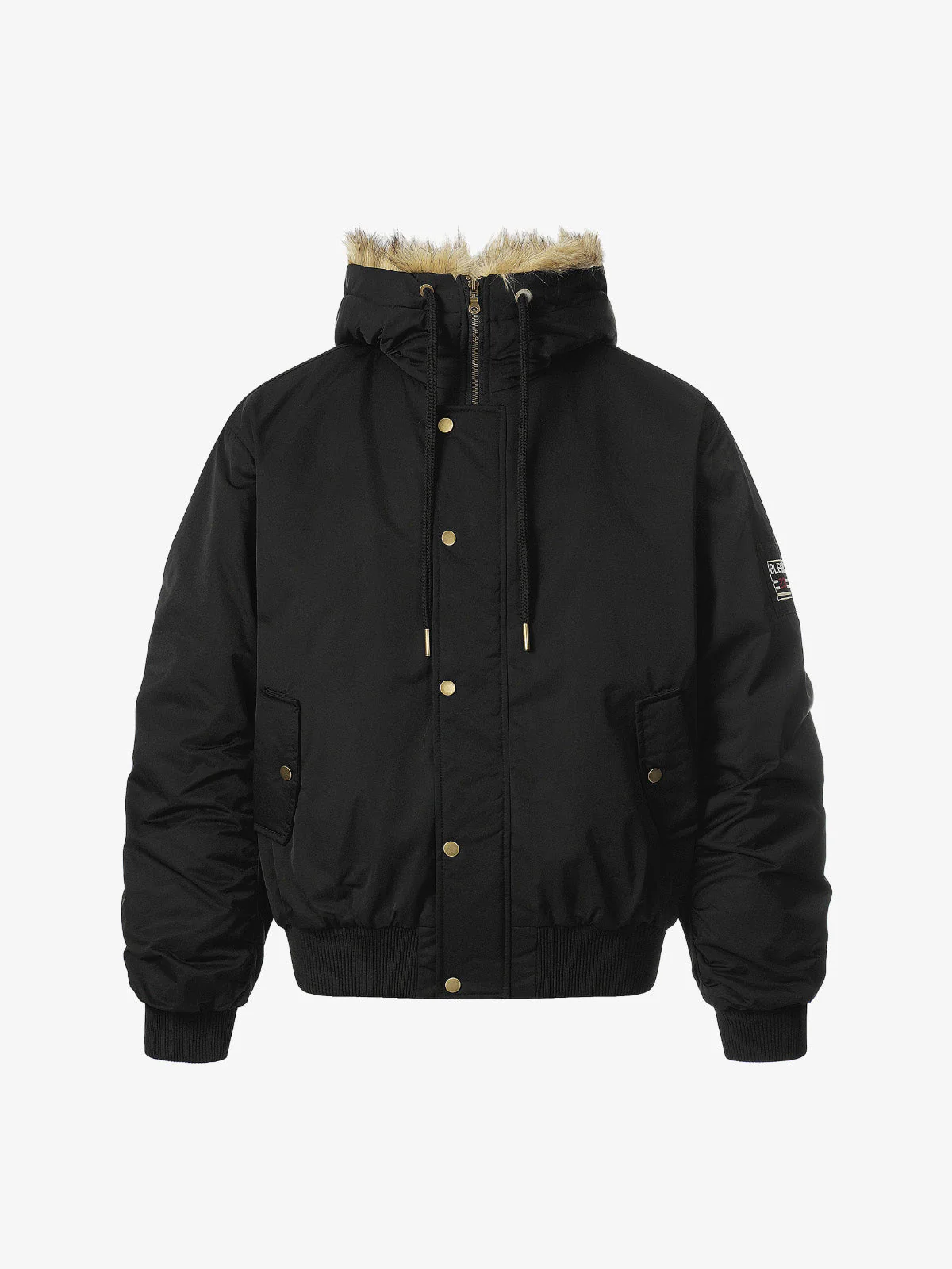 Retro Leopard Print Fur Collar Hooded Padded Jacket