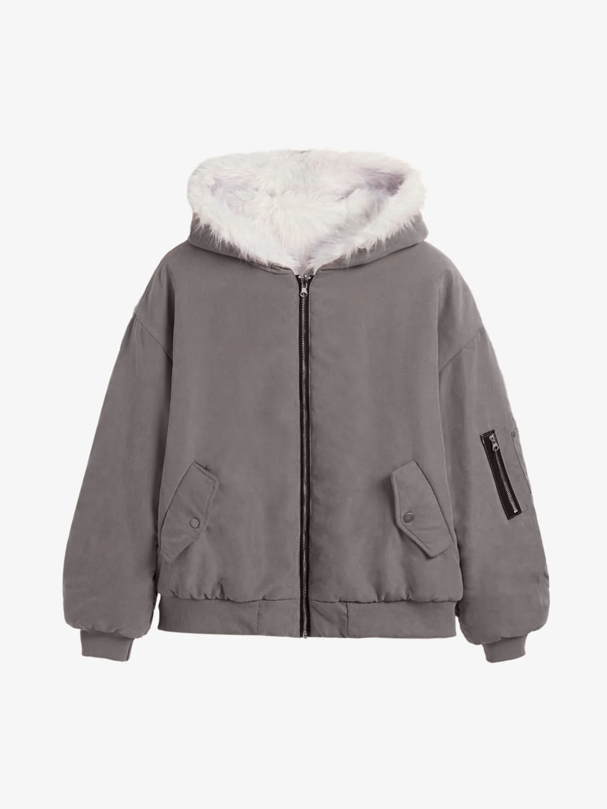 Oversized Reversible Fur Hooded Jacket