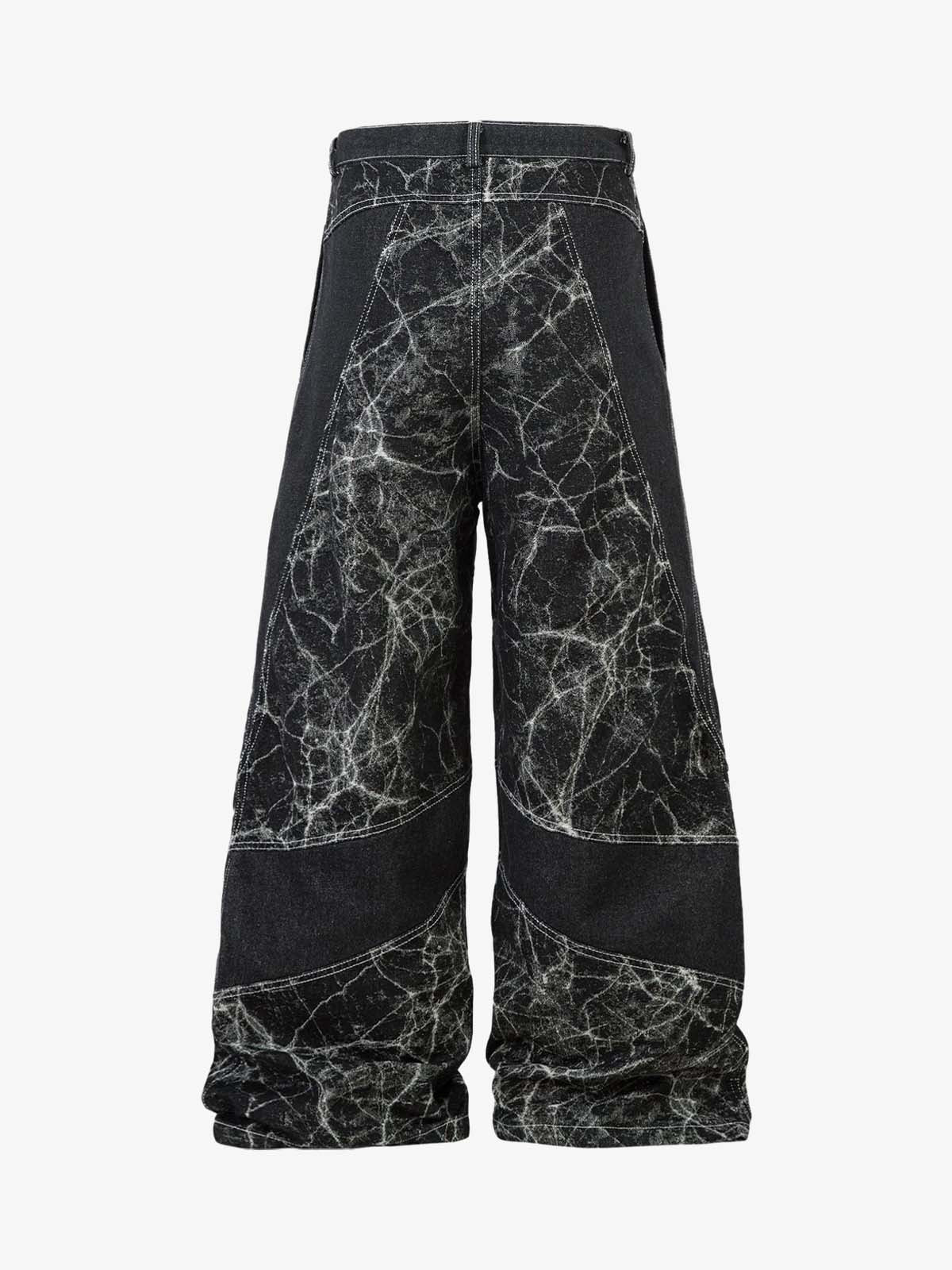 Deconstructed Split Tie-Dye Jeans
