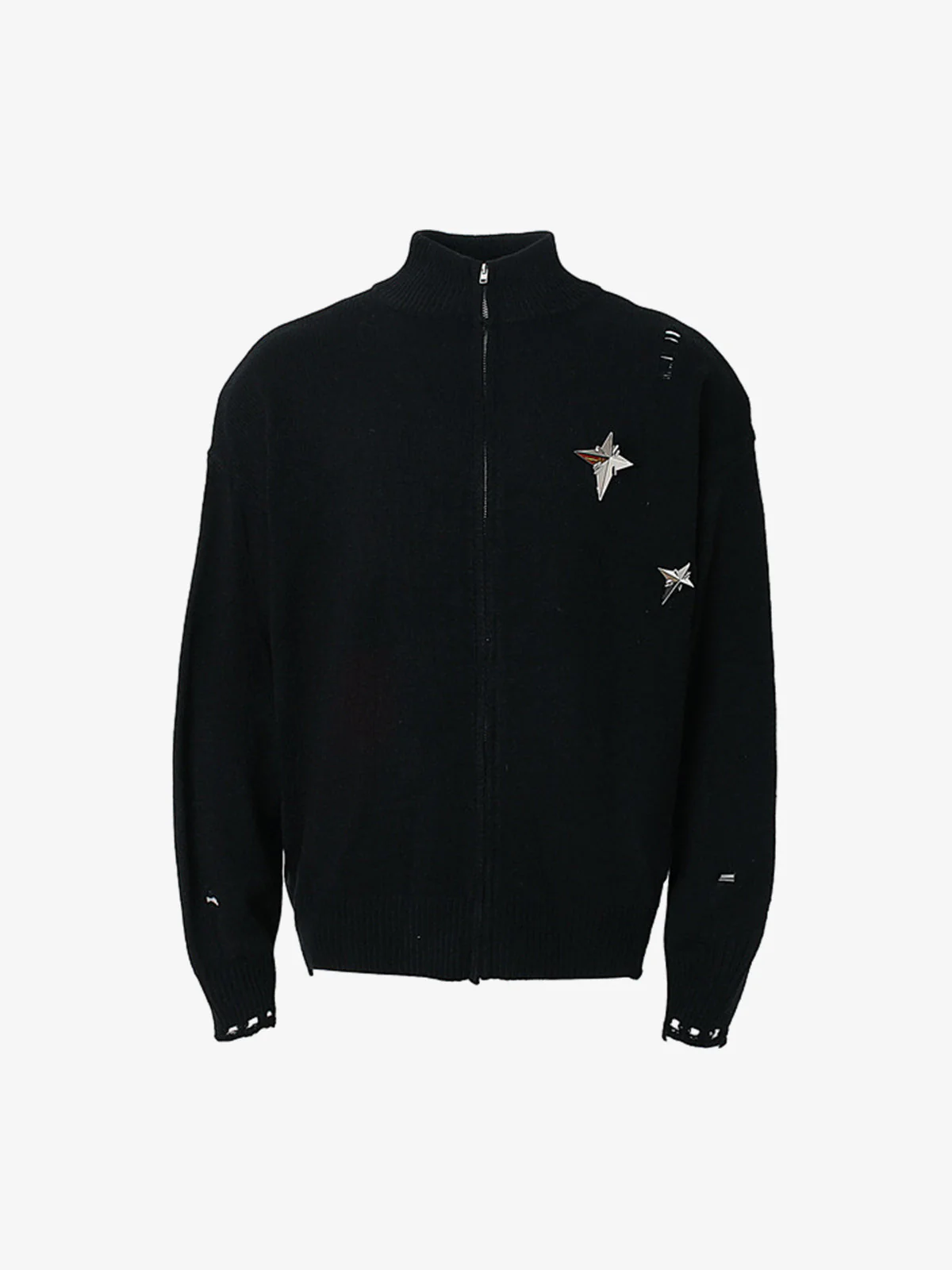 Heavy Cut Turtleneck Cardigan Zipper Sweater