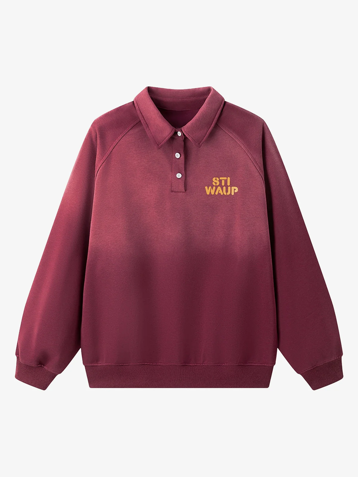 Gradient Print Lapel Long-sleeved Sweatshirt