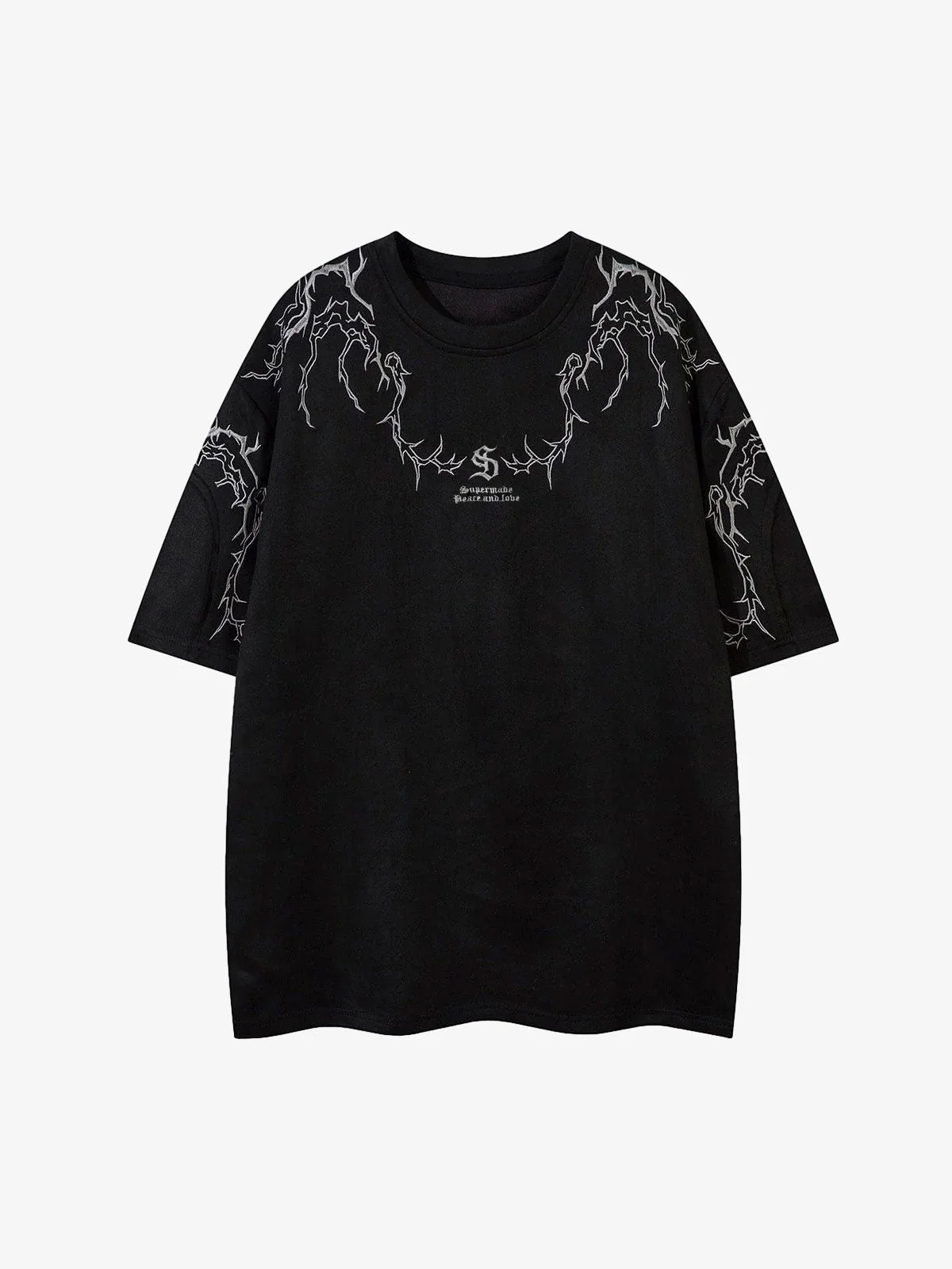 Thorn Embroidery Suede T-Shirt
