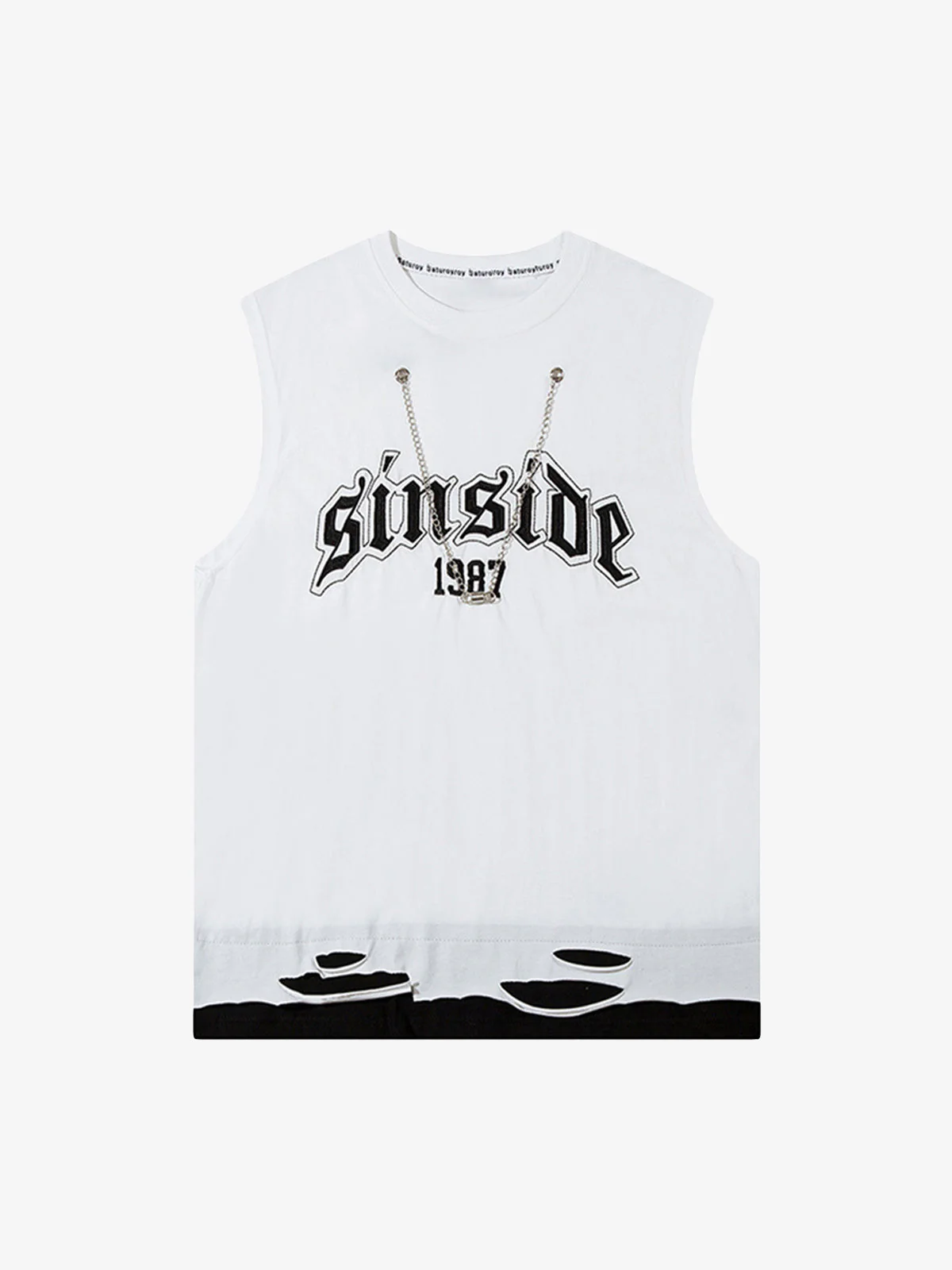 Graphic Letter Chain Vest