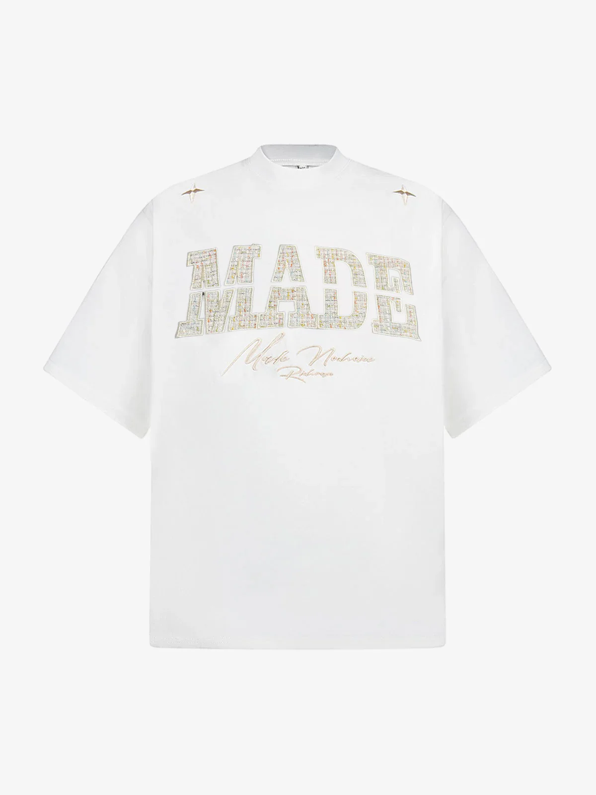 Vintage Patchwork Embroidered Letter T-Shirt