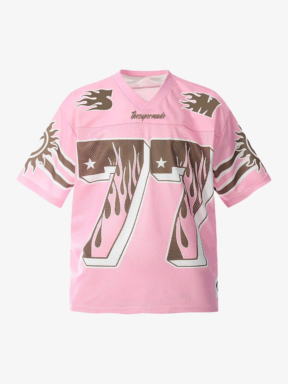 Pink Flame Print Jersey T-shirt - 2390
