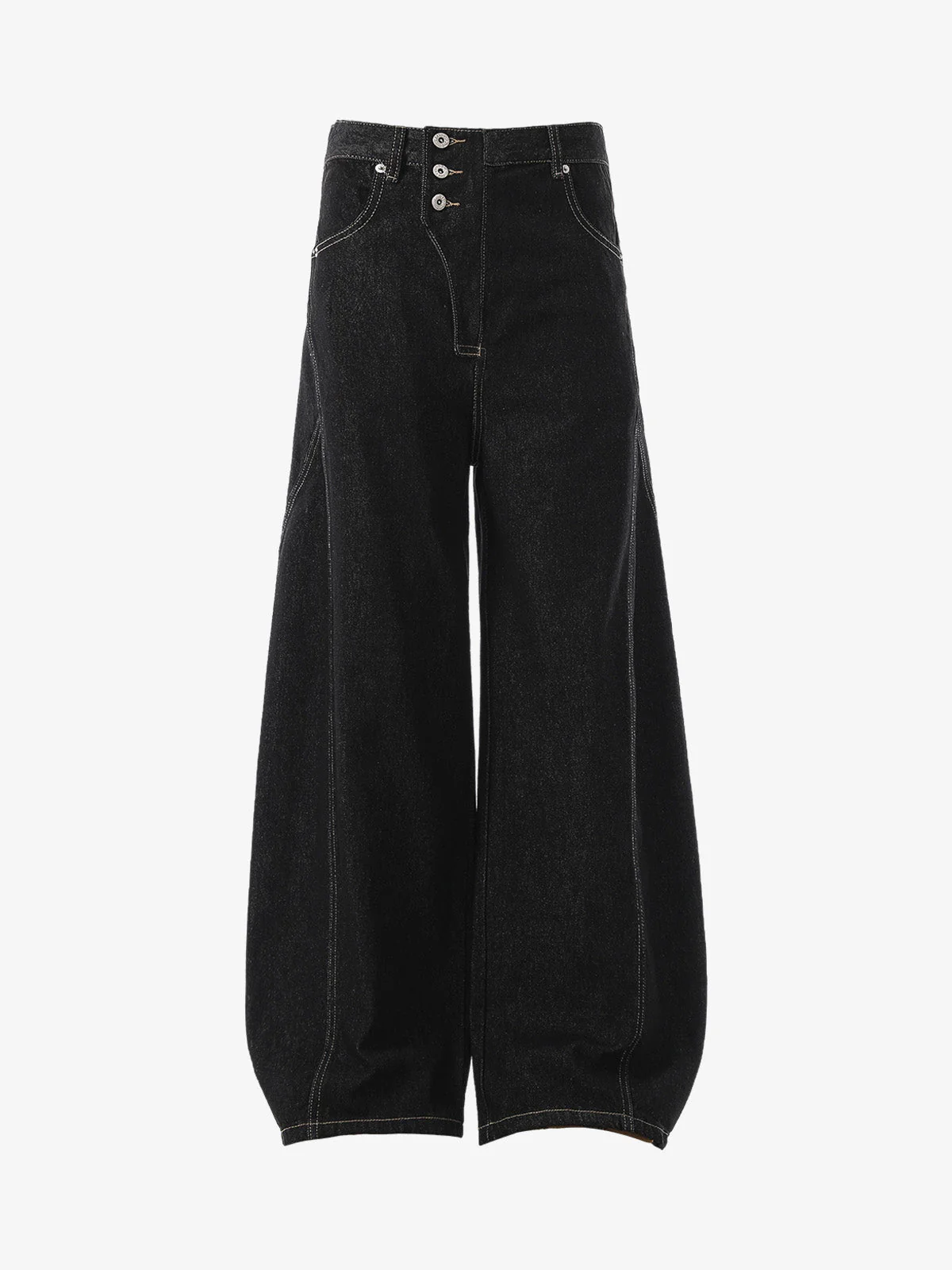 Reverse-Stitched Multi-Button Jeans