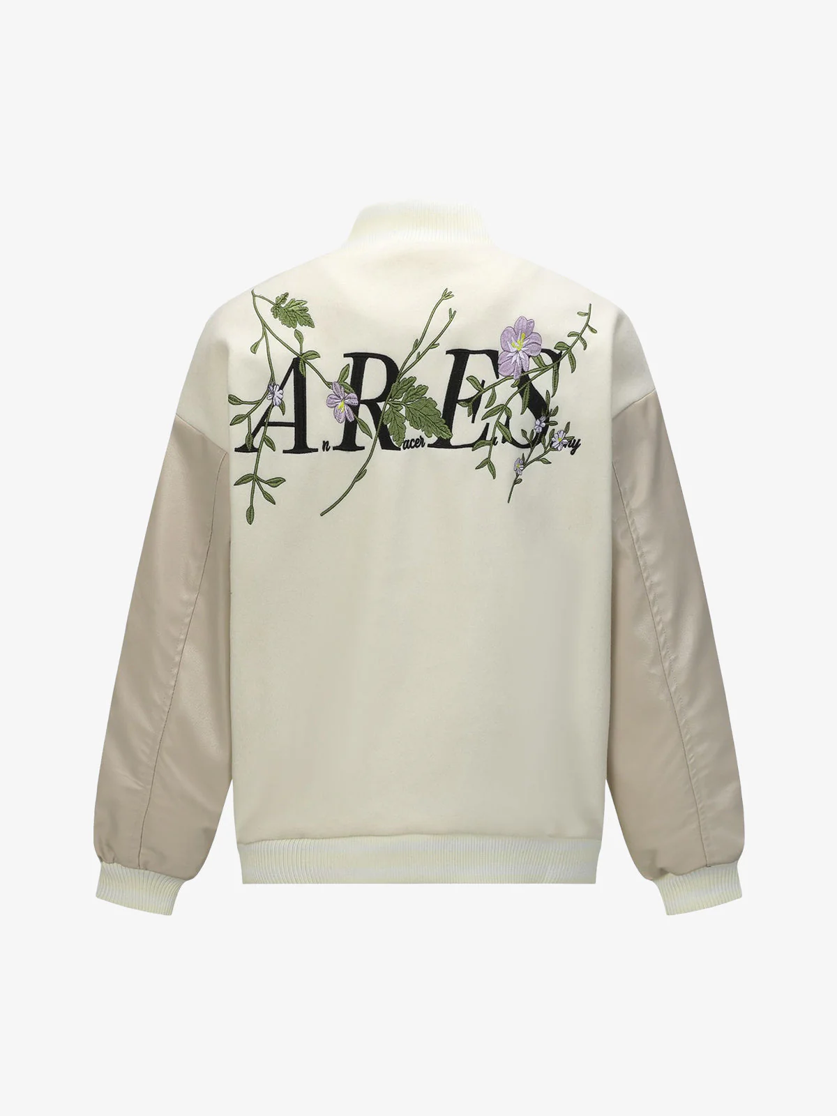 Retro Floral Embroidery Baseball Jacket