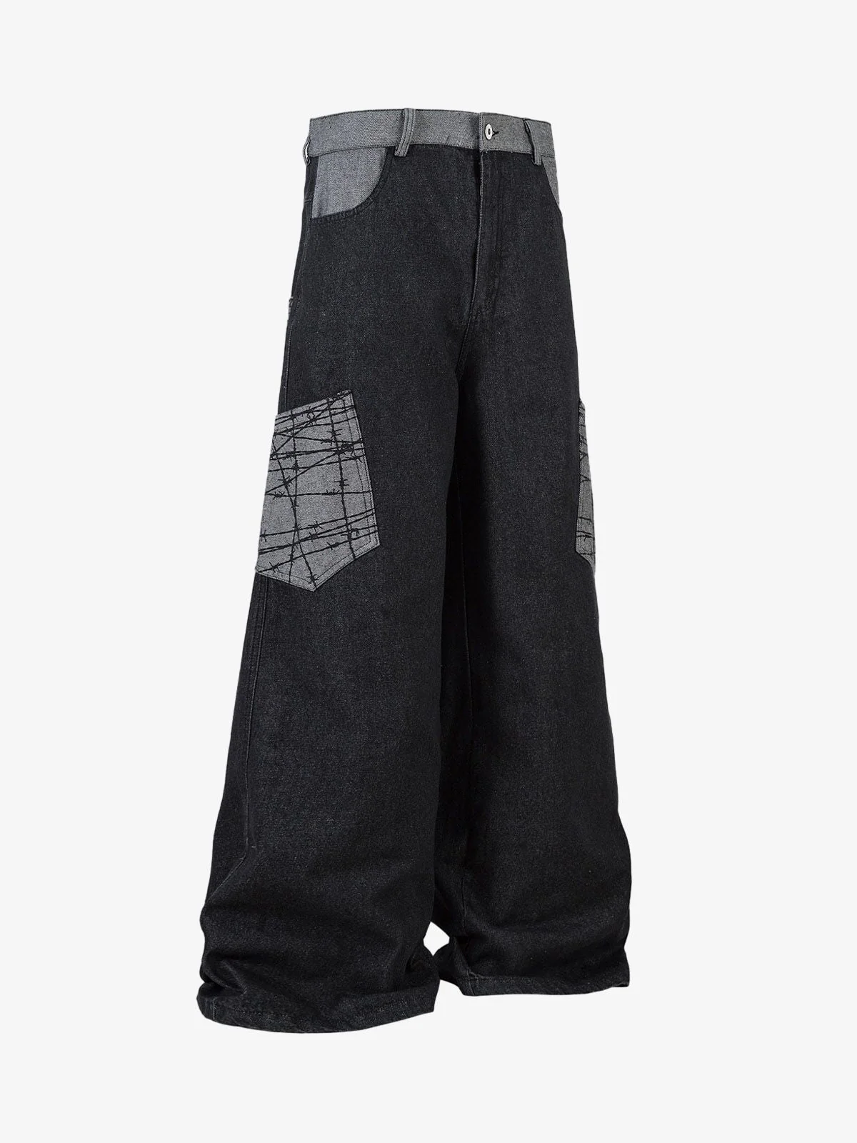 Patch Pocket Baggy Jeans