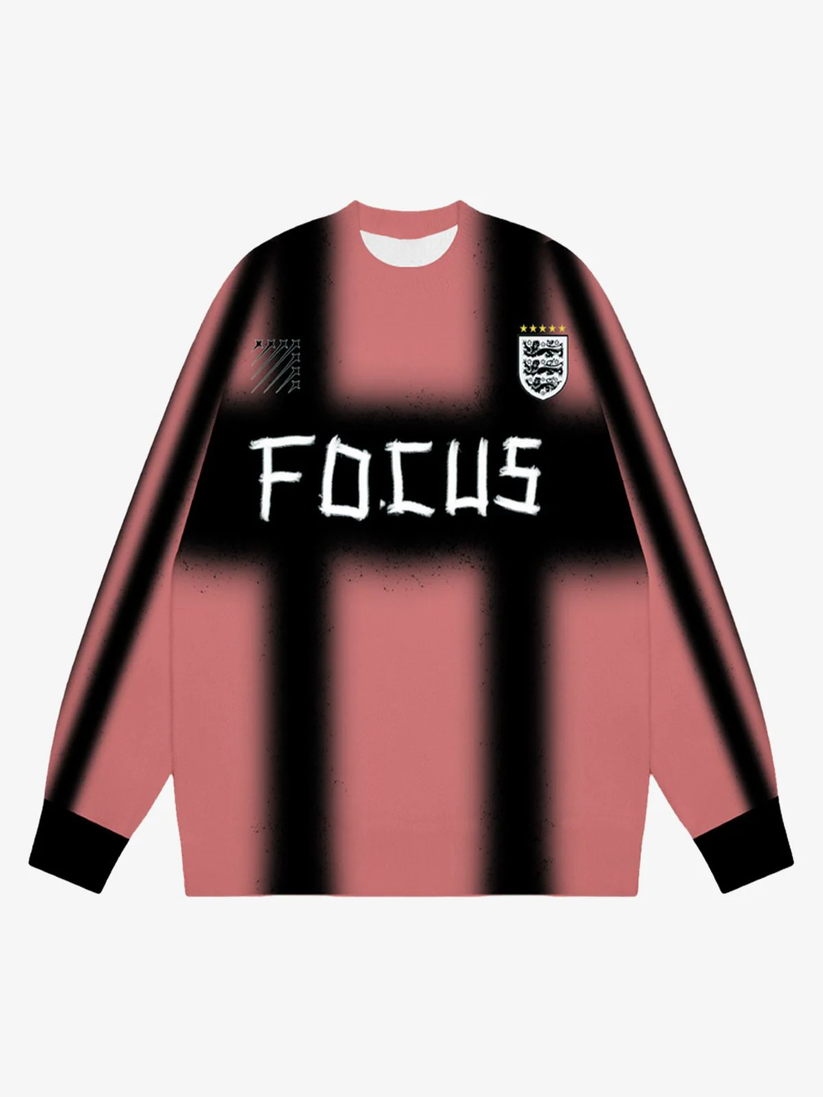 Color Contrast Print Long Sleeve Jersey T-shirt - 2307