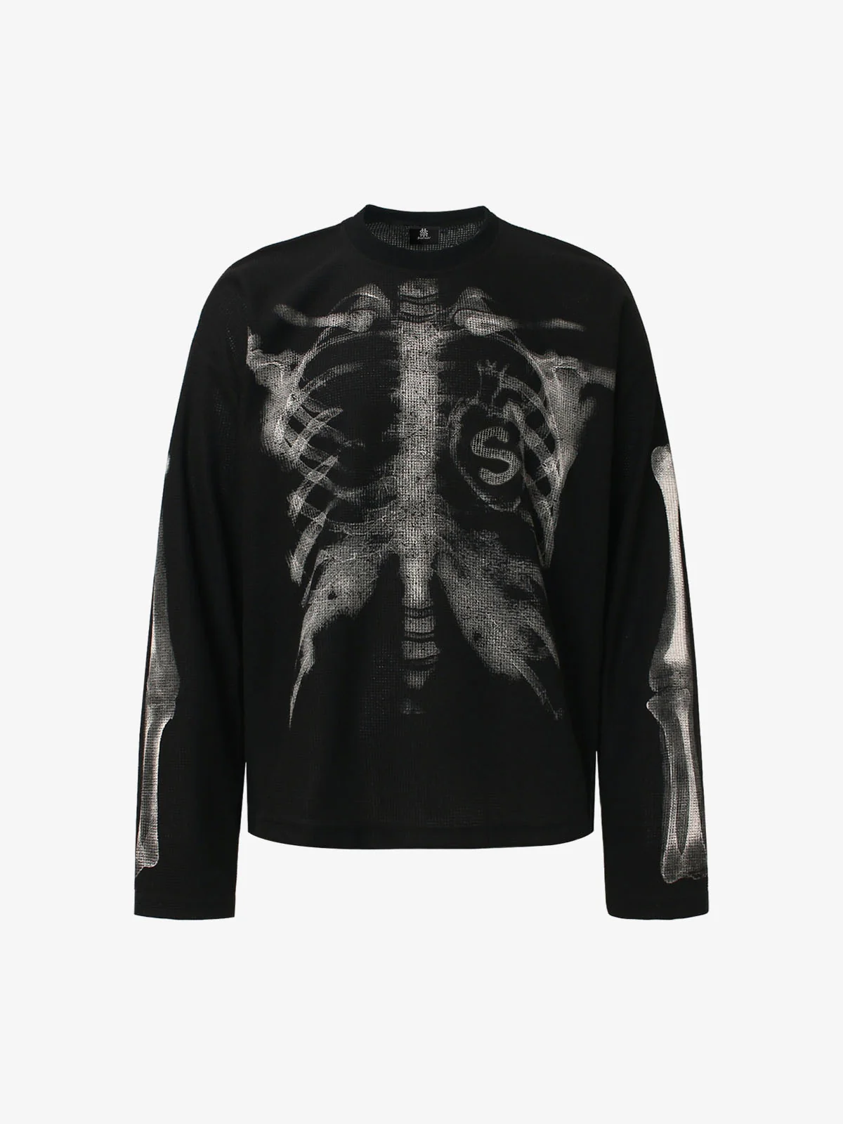 Skeleton Graphic Waffle Sweatshirt –  2495