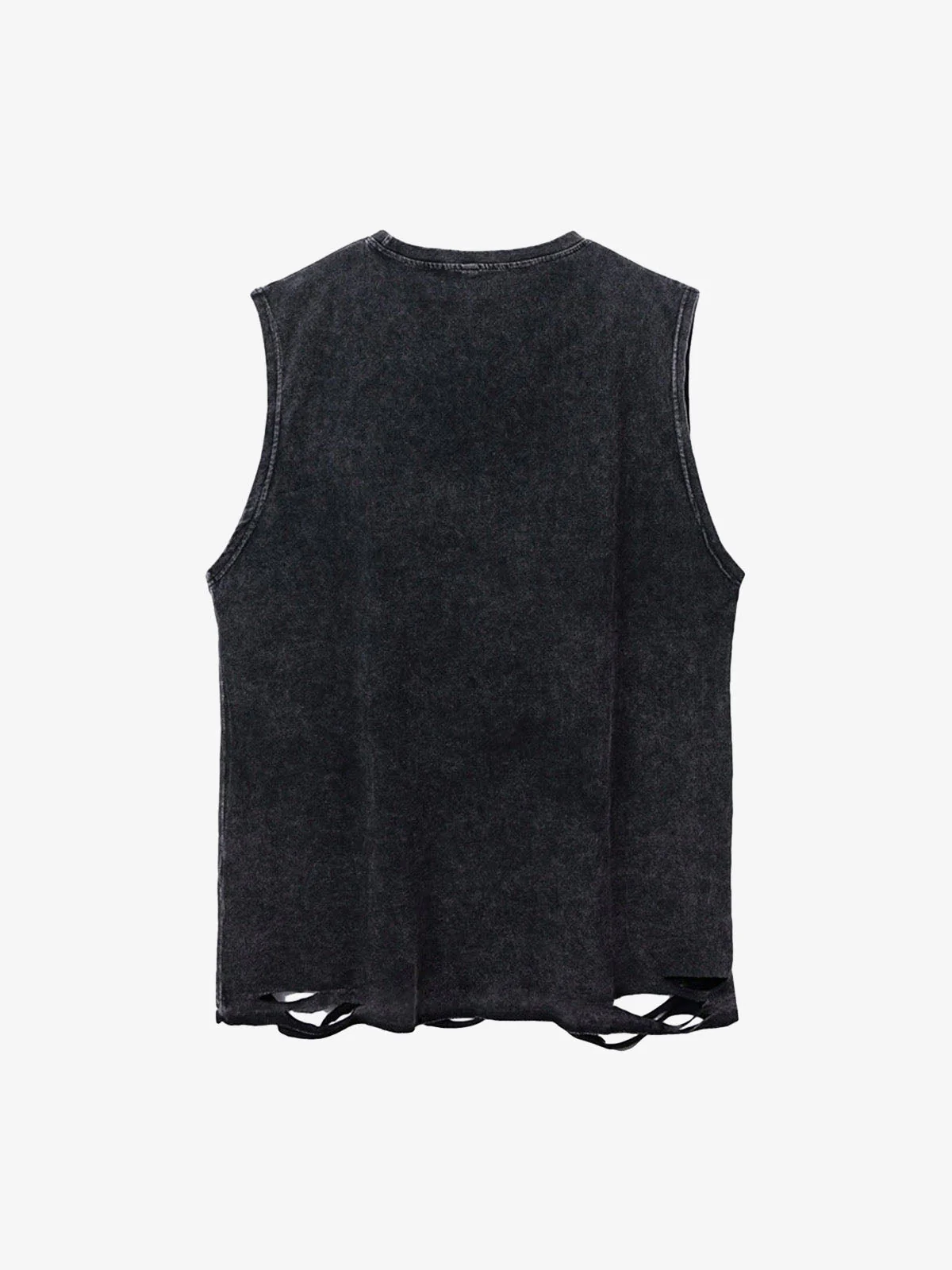 ThesupermadeVintage Metallic Phantom Letter Distressed Washed Vest - 2060