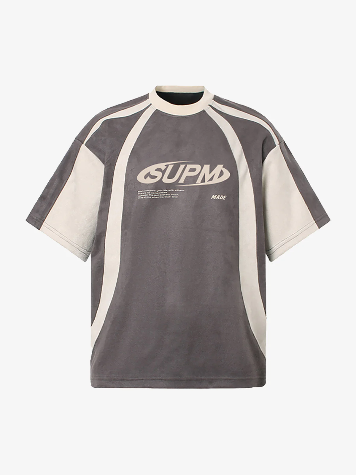 Jersey Deconstructed Contrast Color Stitching Print T-shirt - 2407