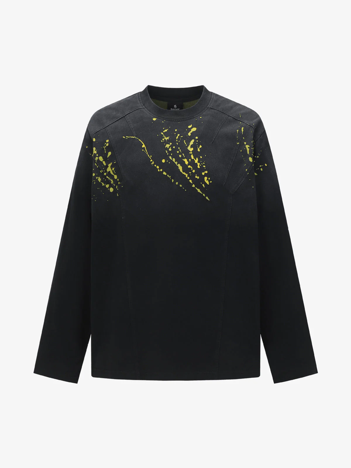 Retro Ink Splatter Design Long-Sleeved T-Shirt