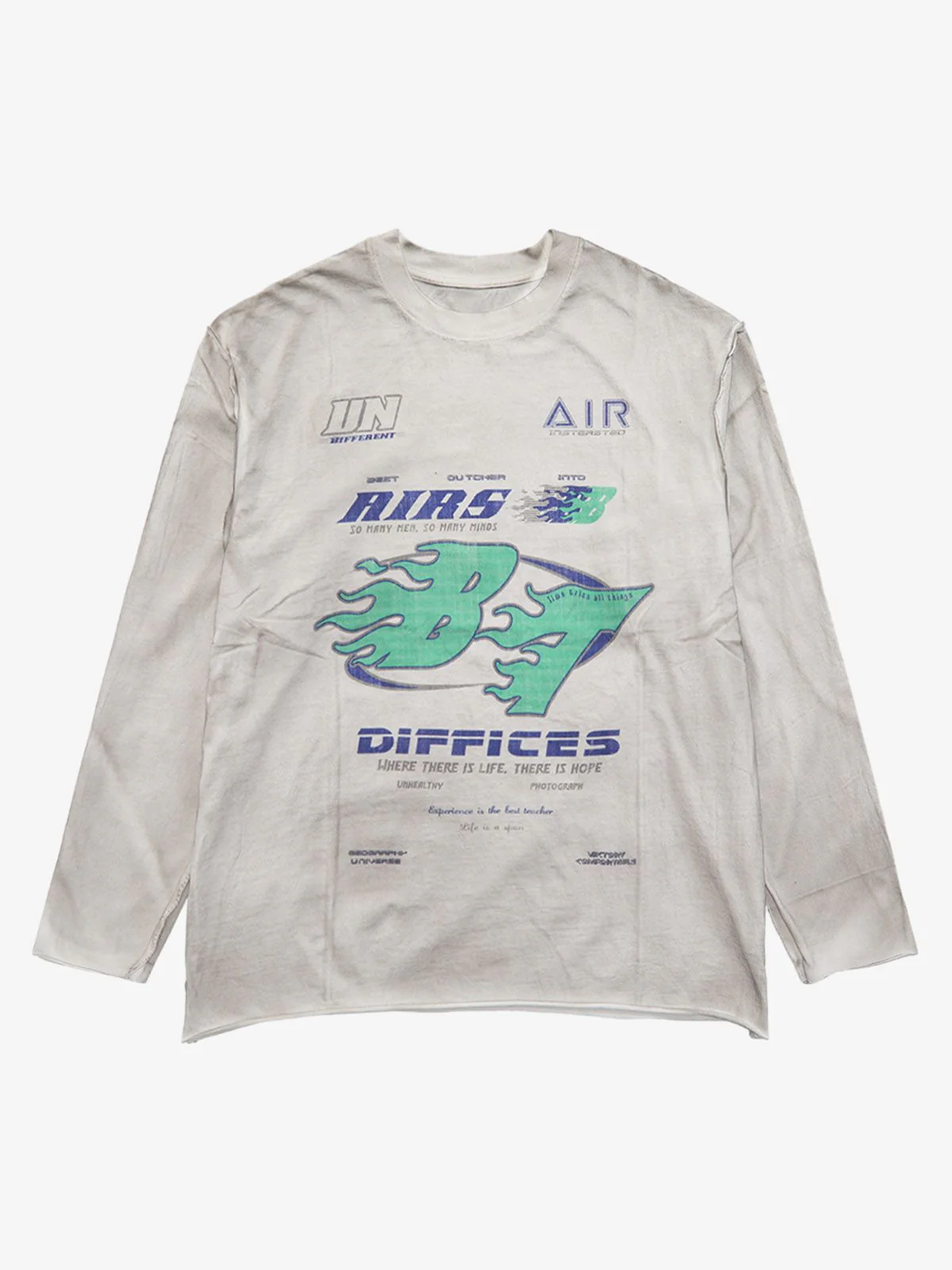 Washed Edge Long Sleeve T-Shirt