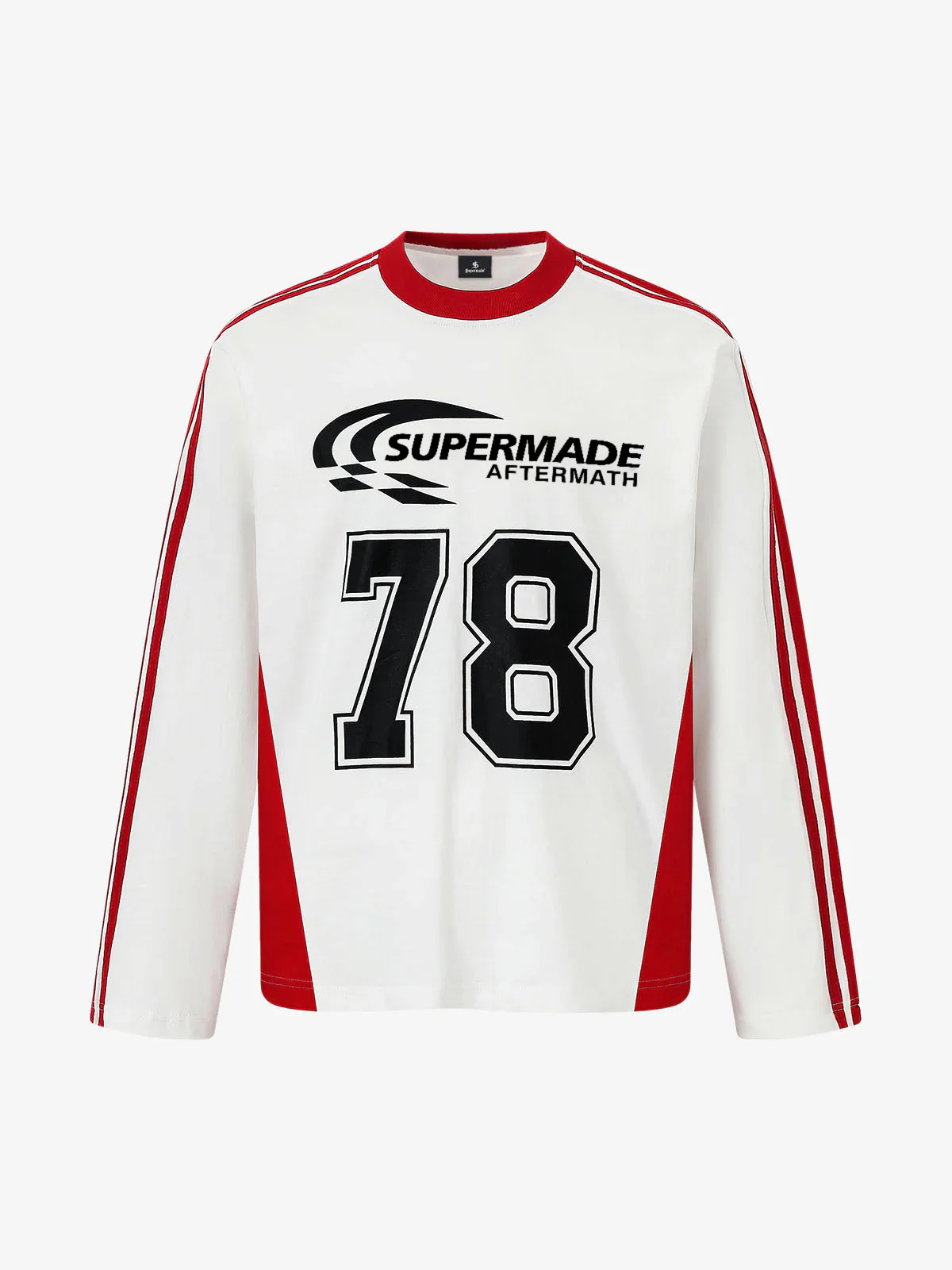 Jersey Digital Print Colorblock Long-Sleeved T-Shirt