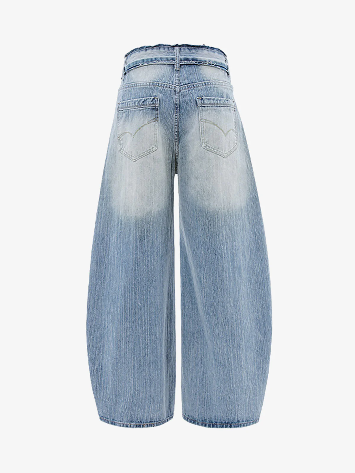 Vintage Washed Patchwork Distressed Scimitar Jeans