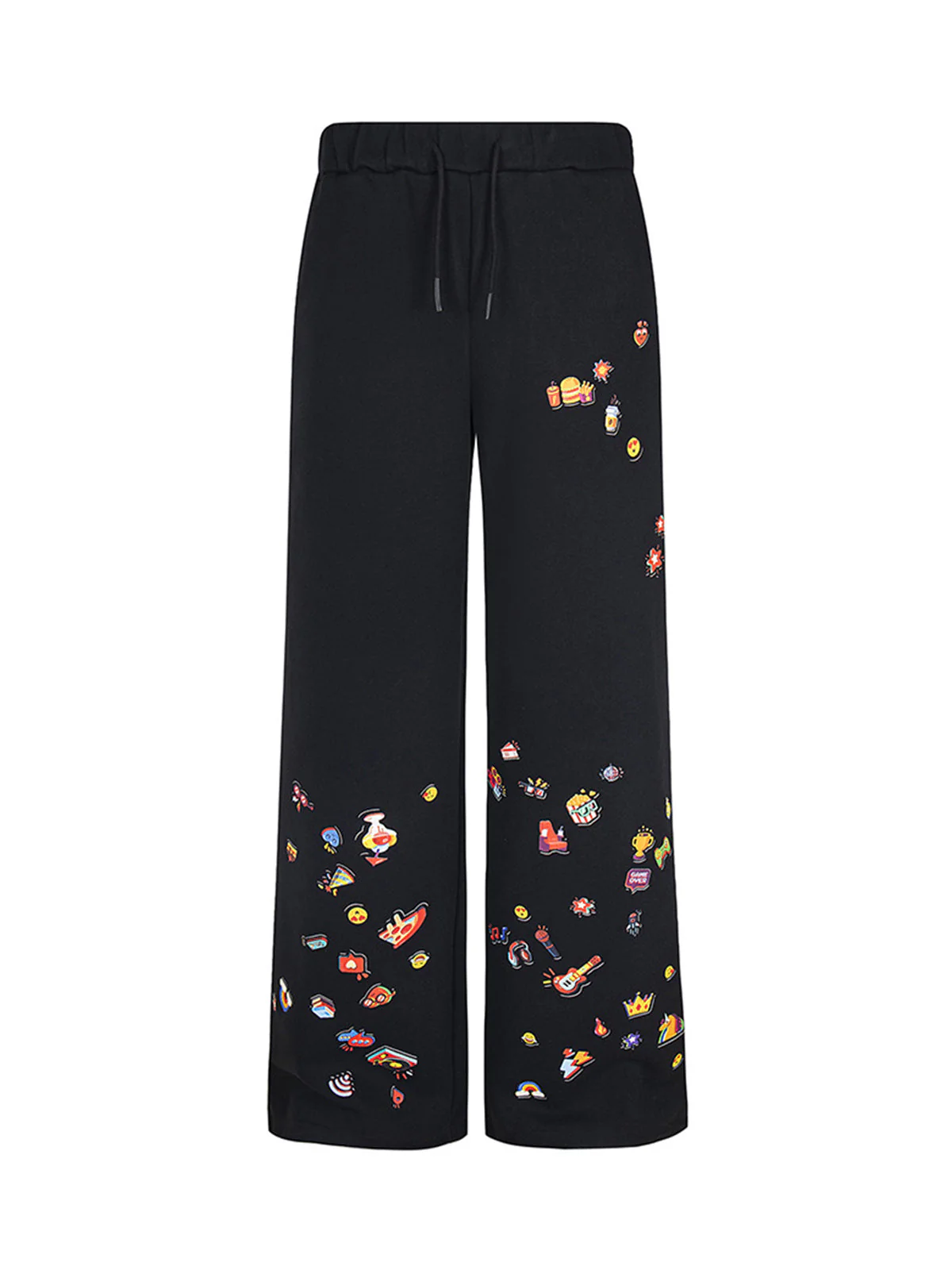 Retro Fun Pattern Washed Straight Pants