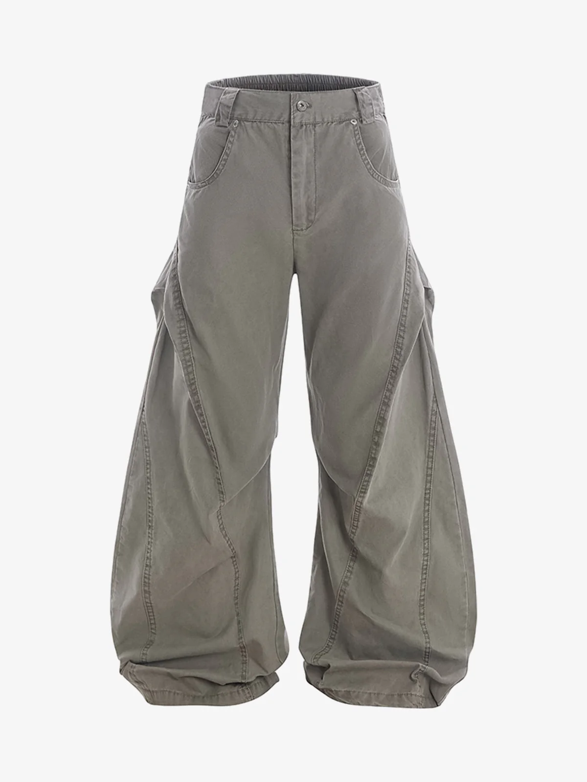 Vintage Distressed Pleated Barrel Pants