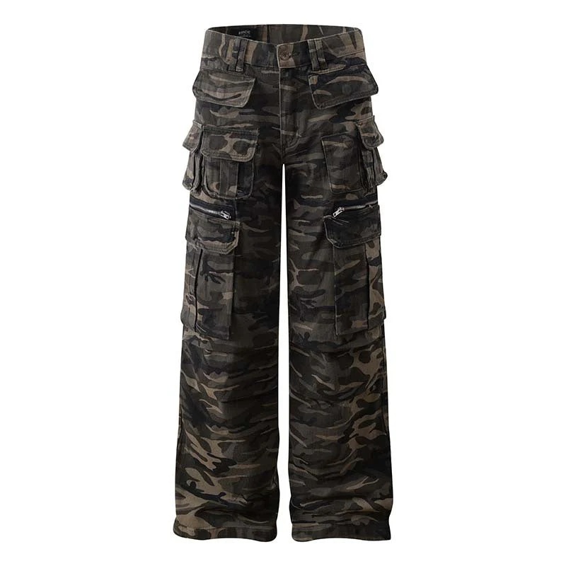 Functional Camouflage Multi-Pocket Work Pants