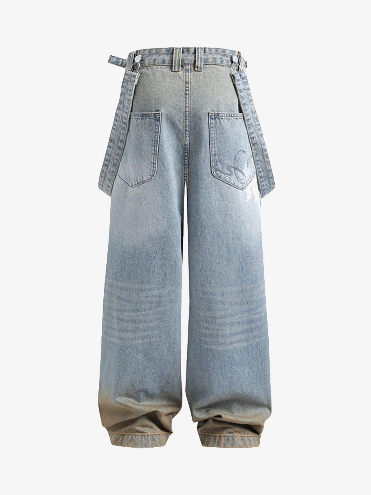 Distressed Washed Detachable Jeans