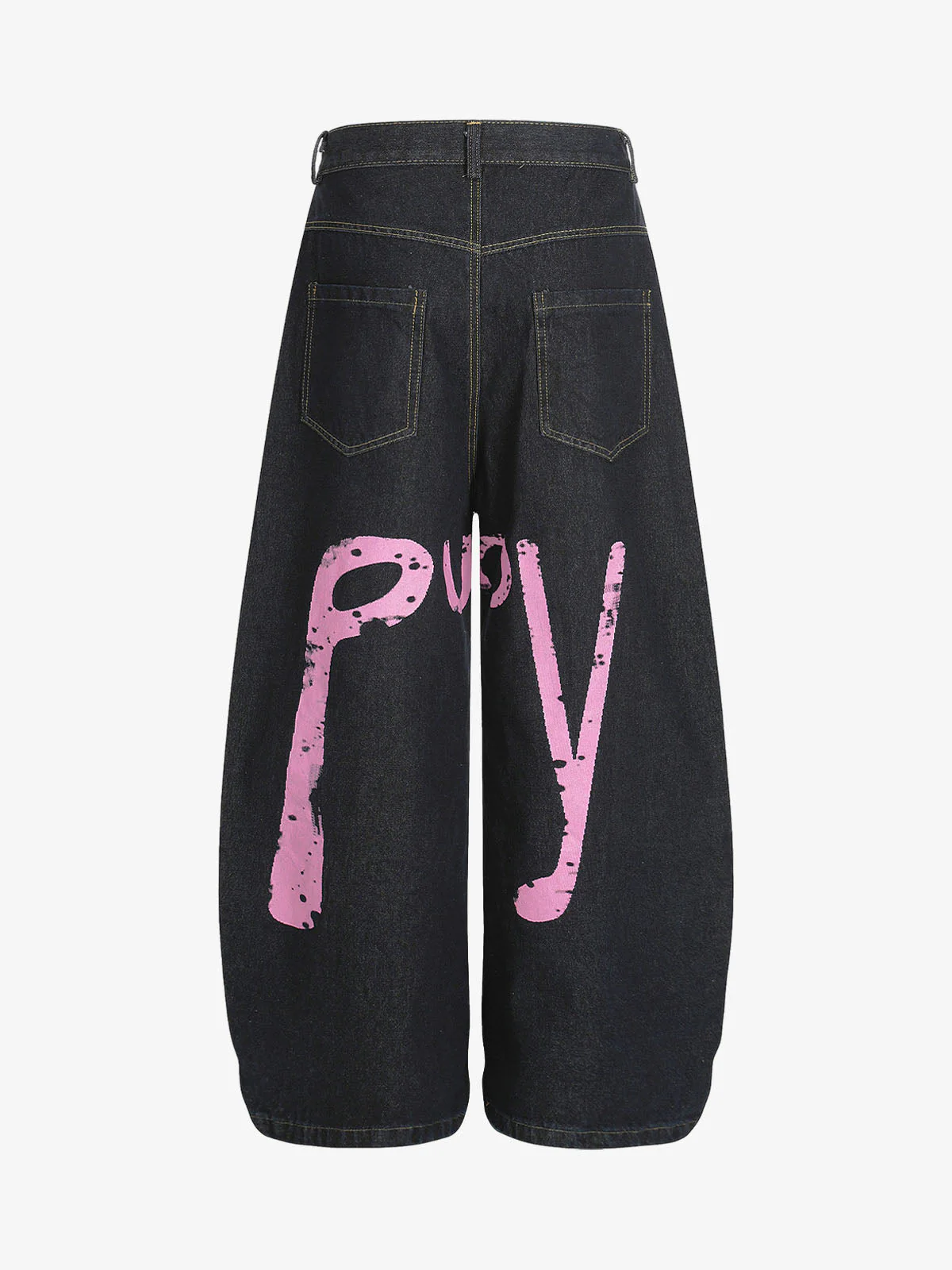 Retro Stitching Graffiti Letters Machete Jeans - 2498