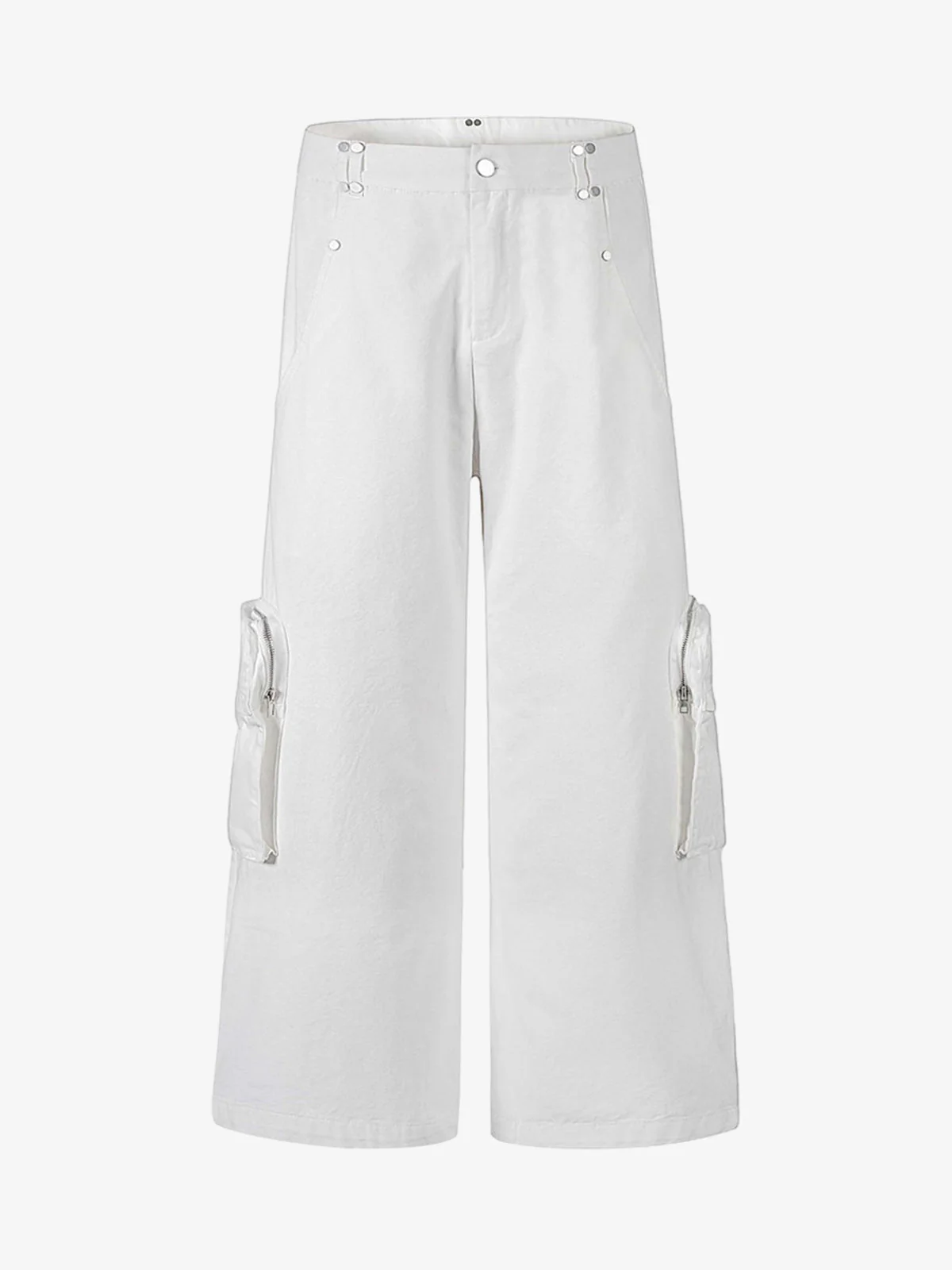 Street Metal Stud Zipper Multi-Pocket Workwear Casual Pants